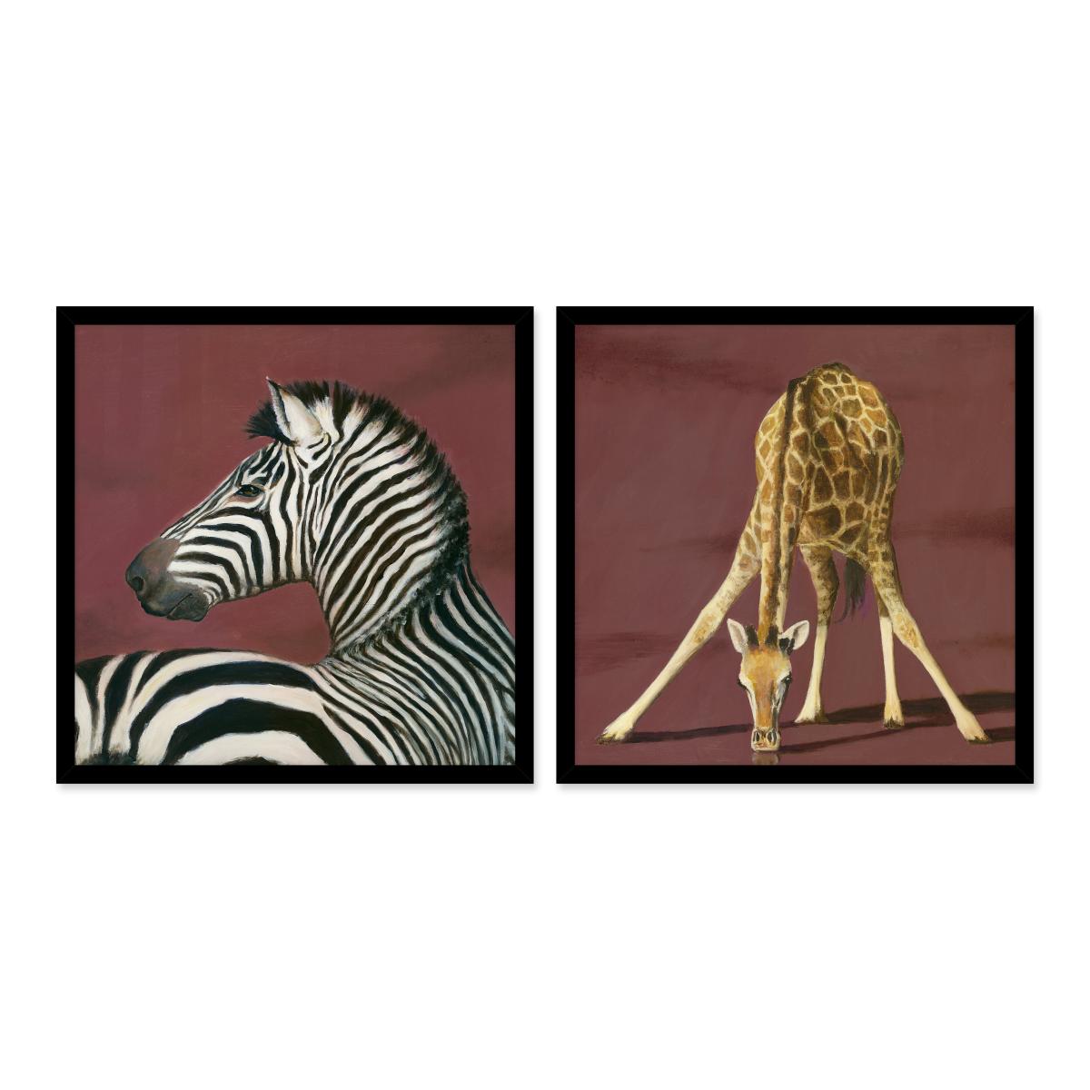 Zeb and Zaf by John Taylor Set of 2 Framed Prints MultiColoured – image 2
