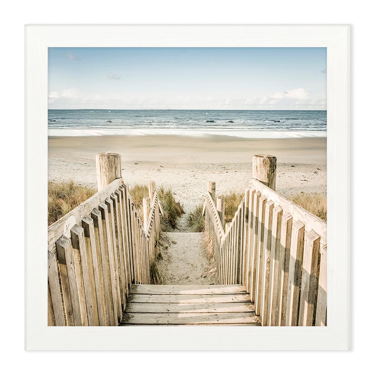 Beach Pathway Framed Print Blue/Brown – image 2