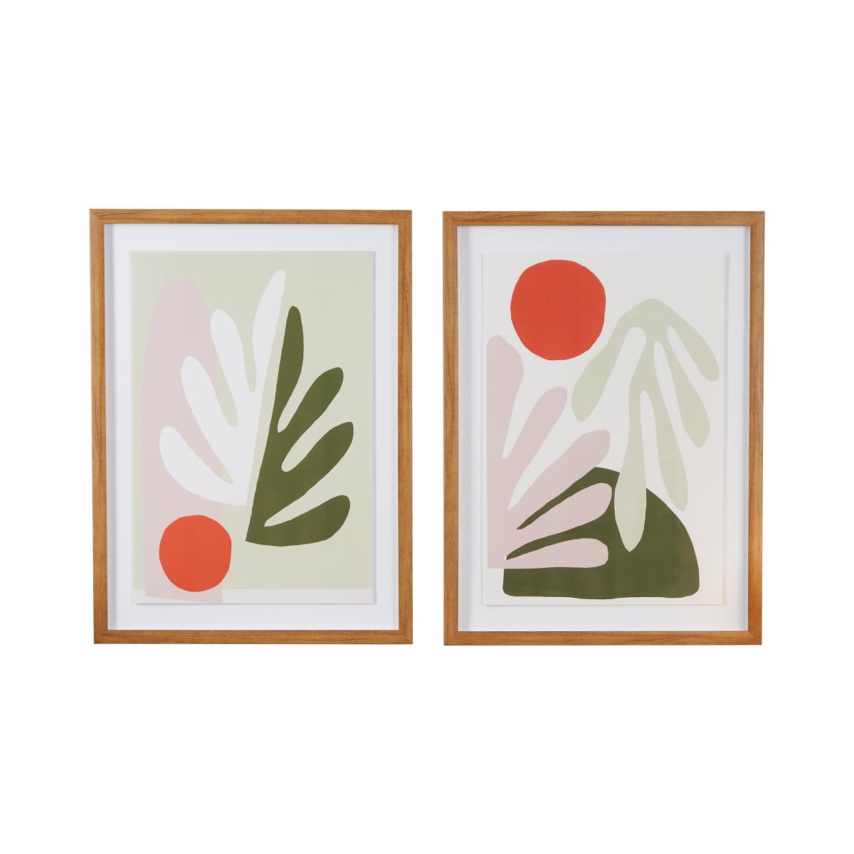 Set of 2 Elements Lokke Framed Prints Green/Orange/White – image 2