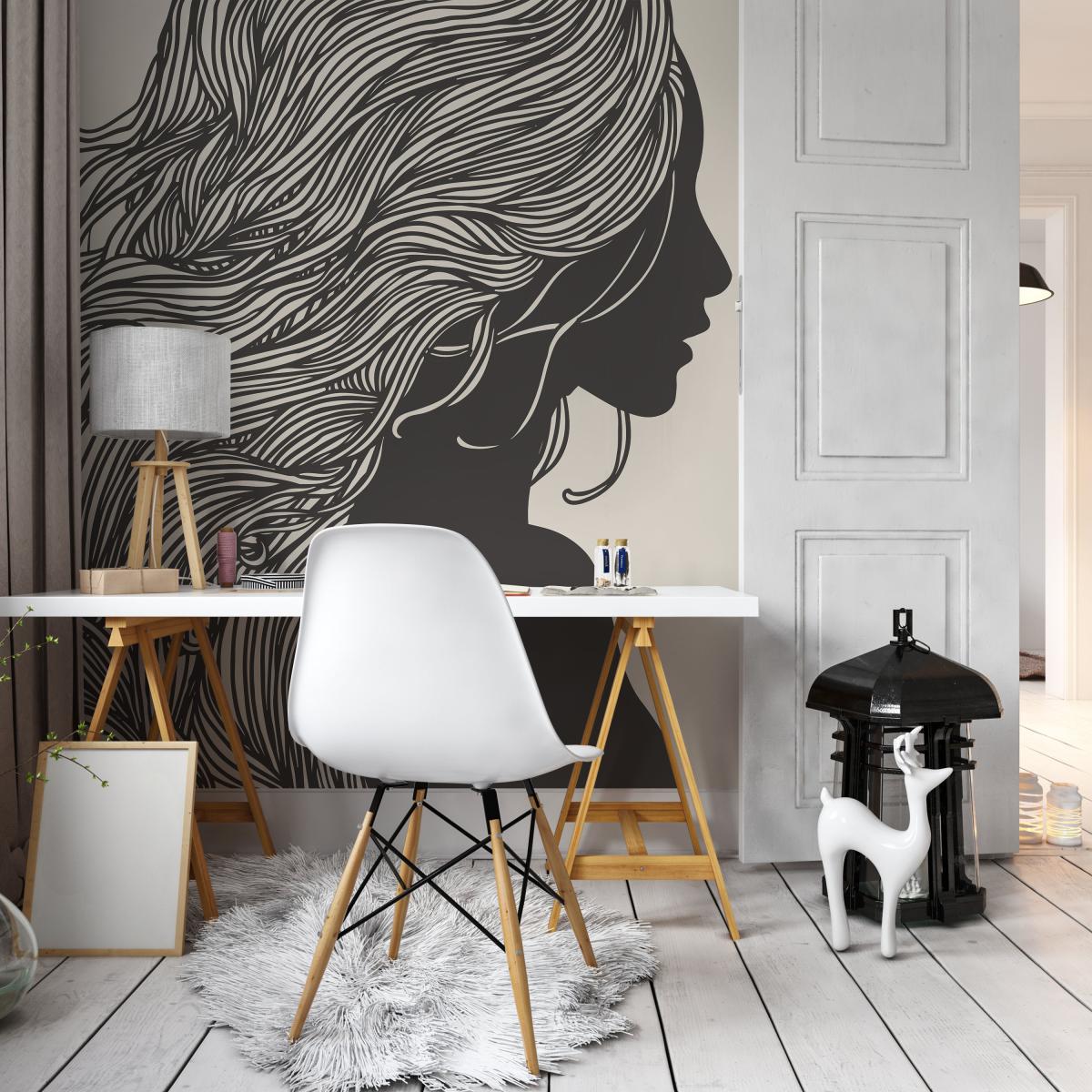 Boho Woman Silhouette Mural Natural – image 2