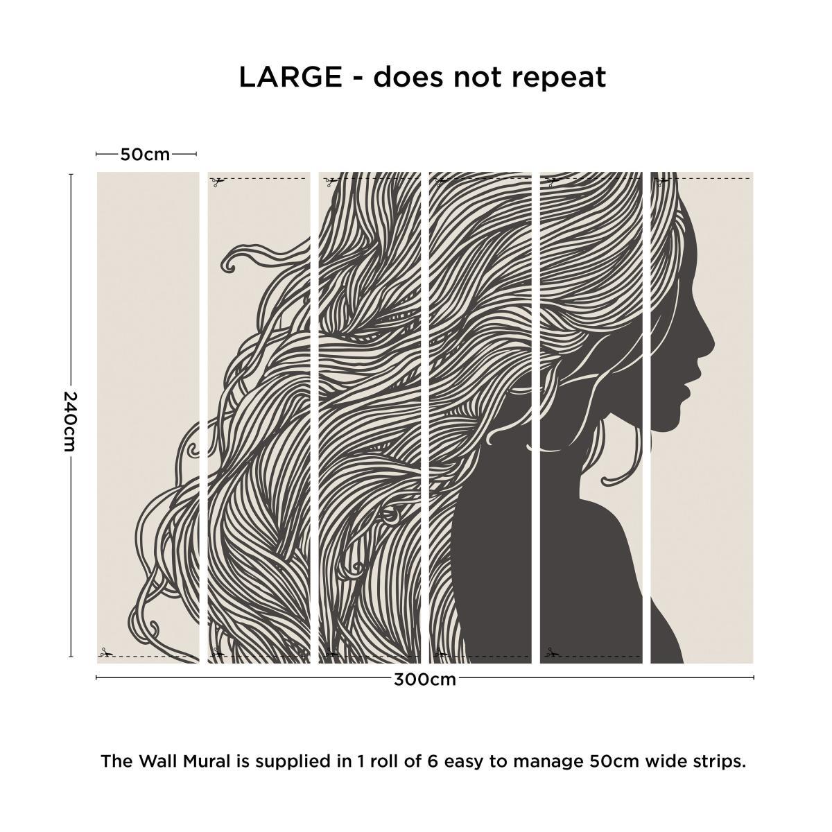 Boho Woman Silhouette Mural Natural – image 3
