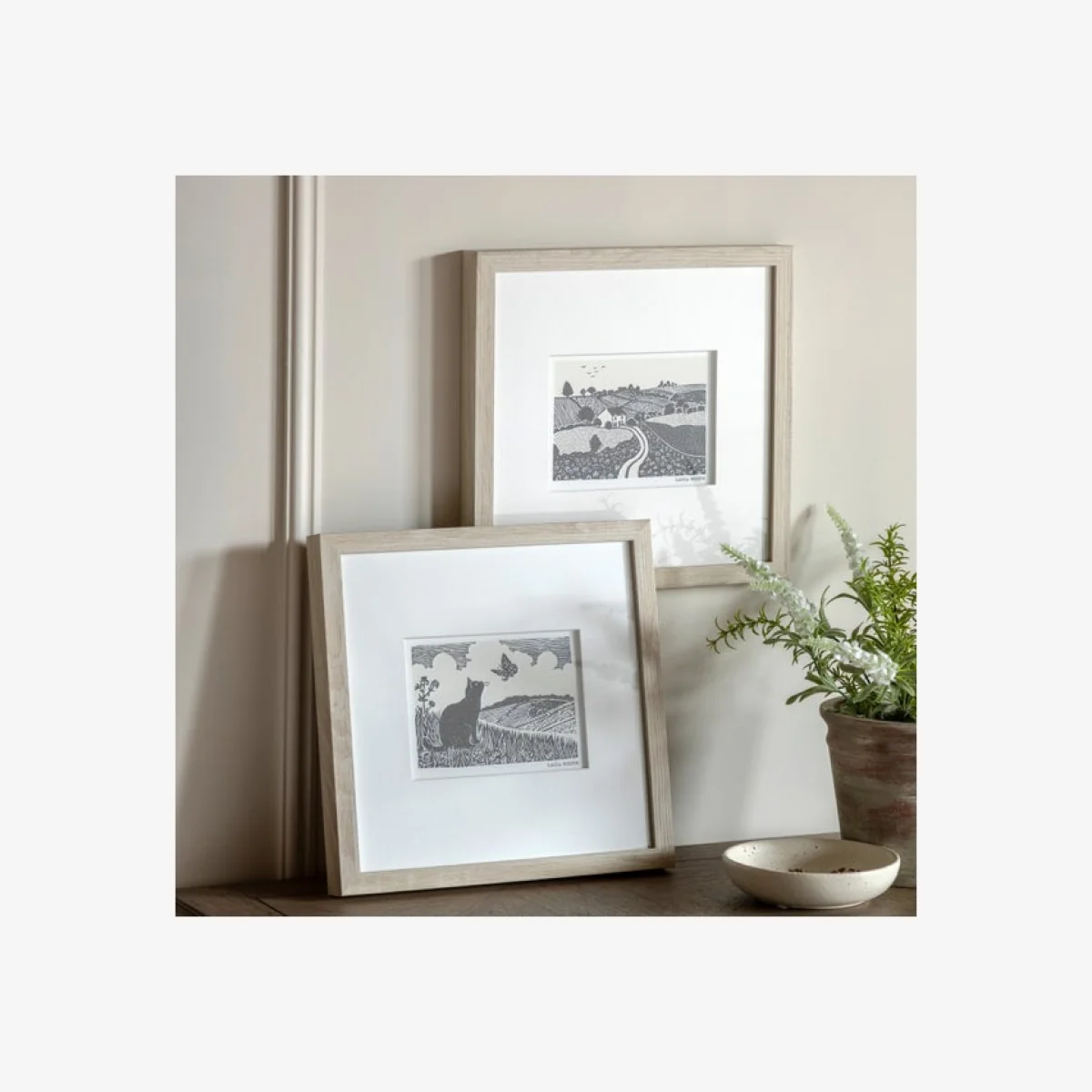 Cedar and Sage Set of 2 Countryside Living Typography Framed Prints – image 1