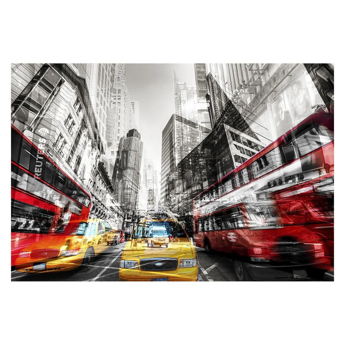 City Buzz Glass Wall Art - 110cm-x-160cm