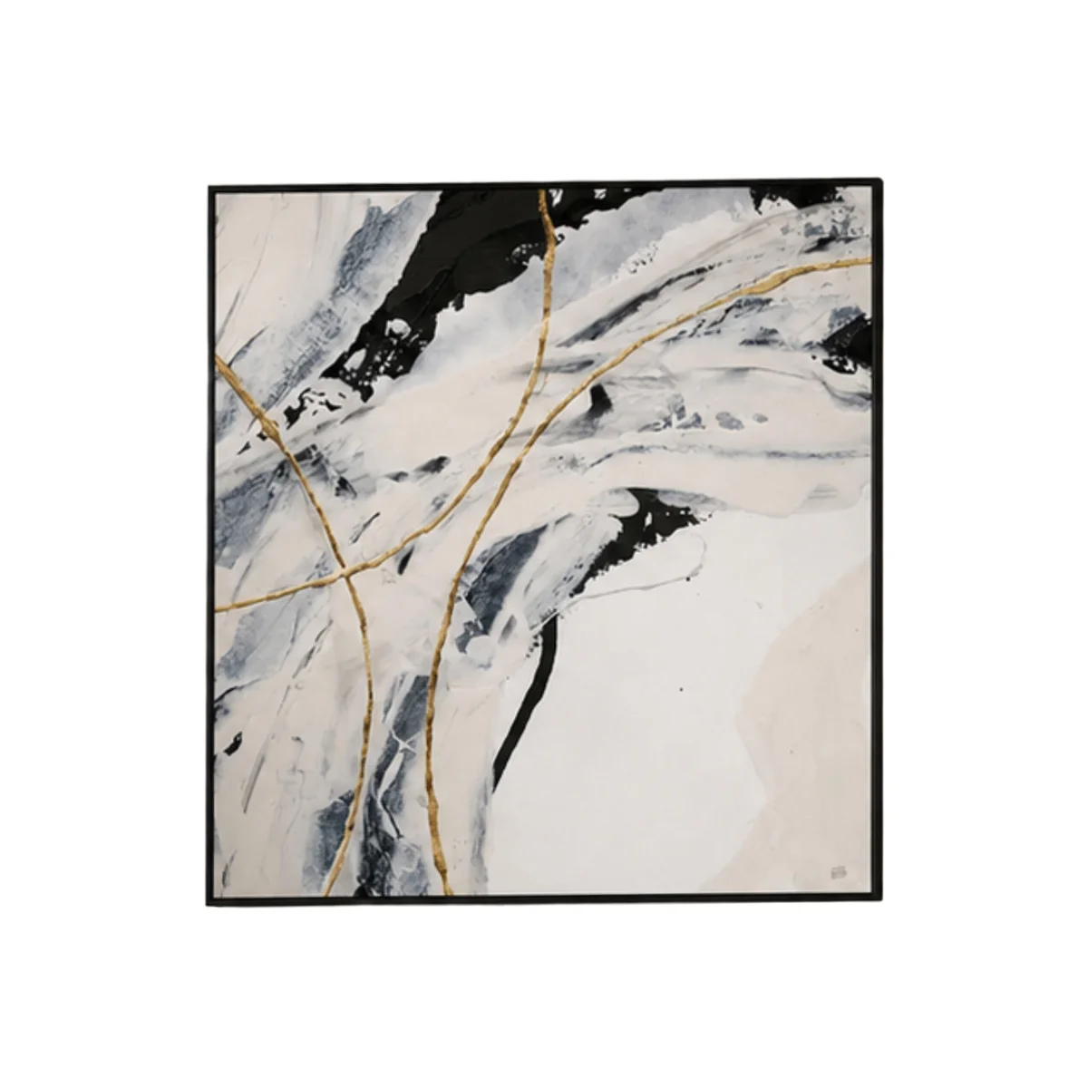 Gold and Cream 2 Square Framed Velvet Canvas - Home Accessories - In Time for Christmas – image 1