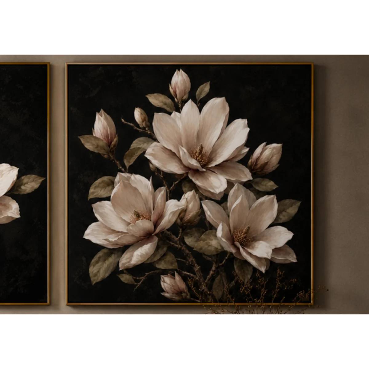 Deep Magnolia 2 Square Framed Velvet Canvas - Home Accessories - In Time for Christmas – image 2