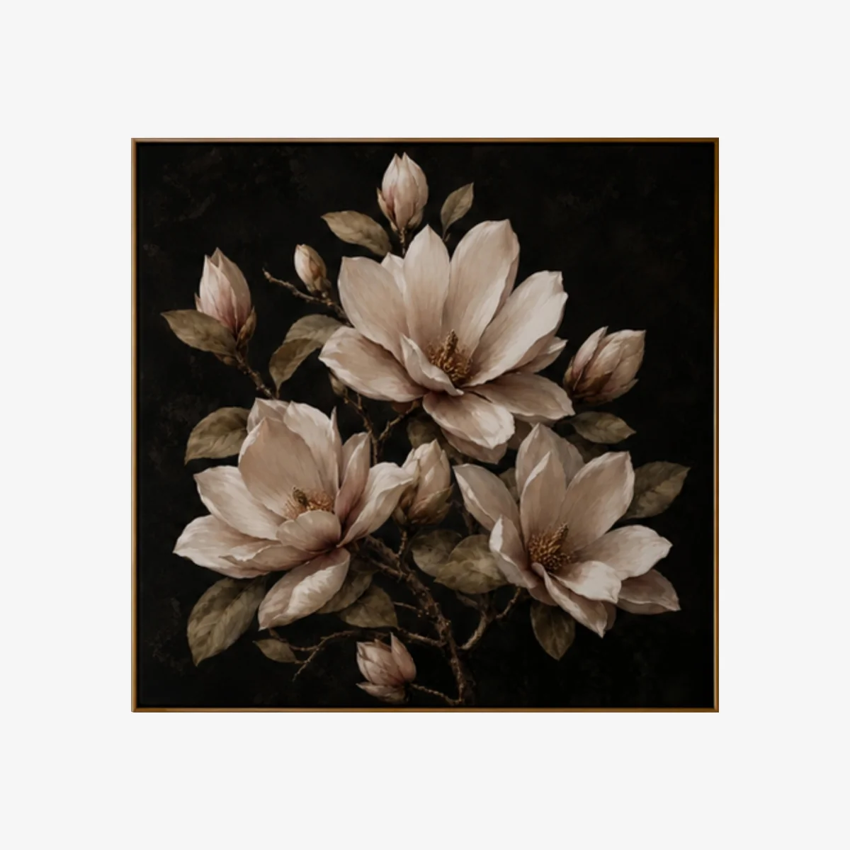 Deep Magnolia 2 Square Framed Velvet Canvas - Home Accessories - In Time for Christmas – image 1
