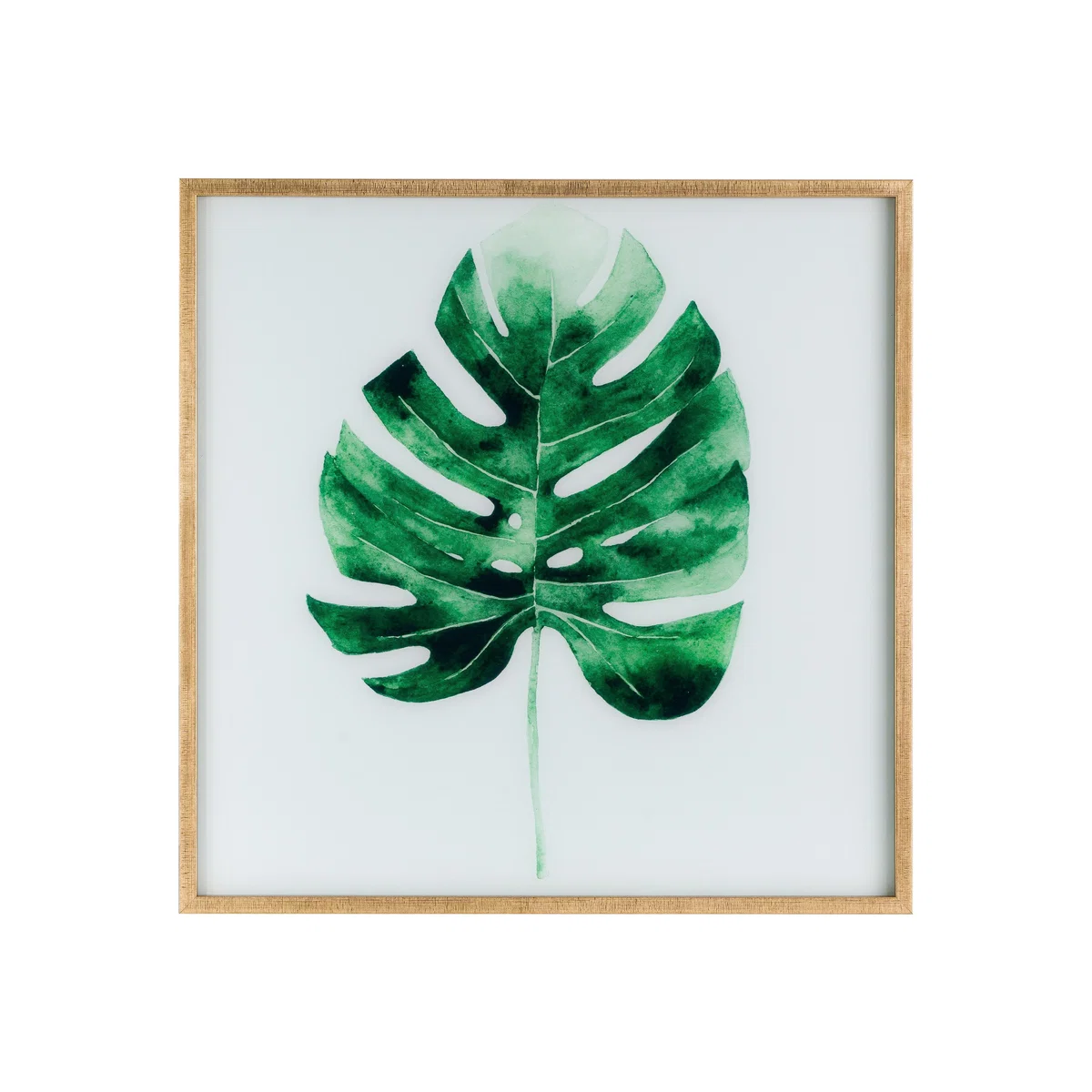 Cheese Plant Glass Picture Gold – image 1