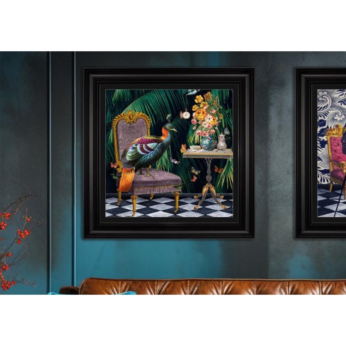 Peacock Tea Time Framed Picture – image 2
