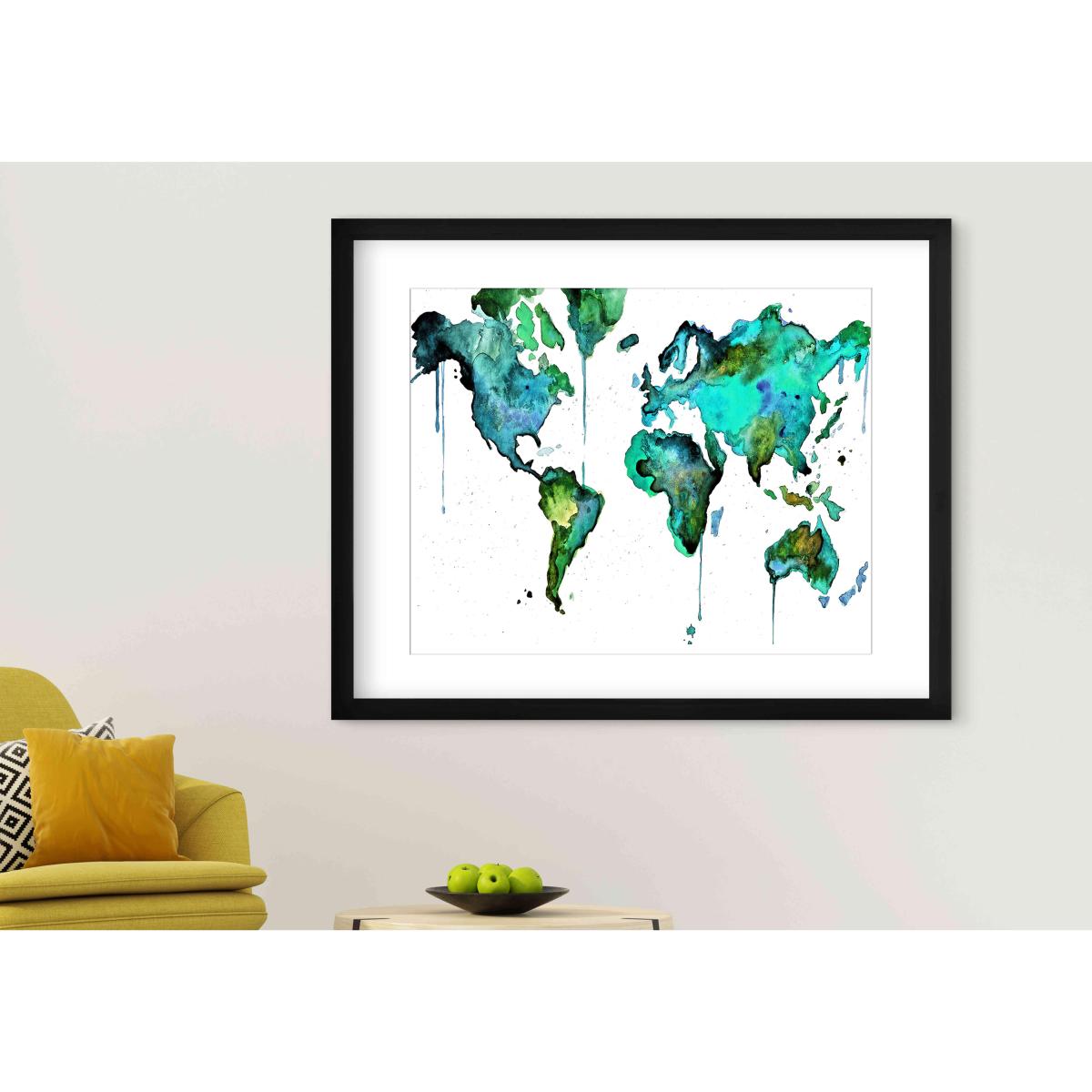 Abstract World Map Wall Art – image 2
