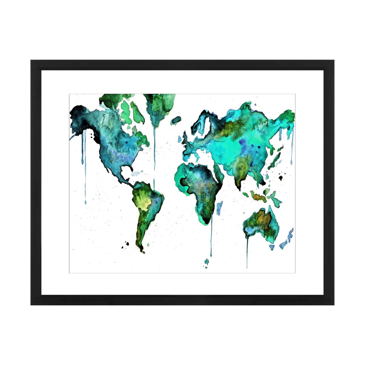 Abstract World Map Wall Art – image 1