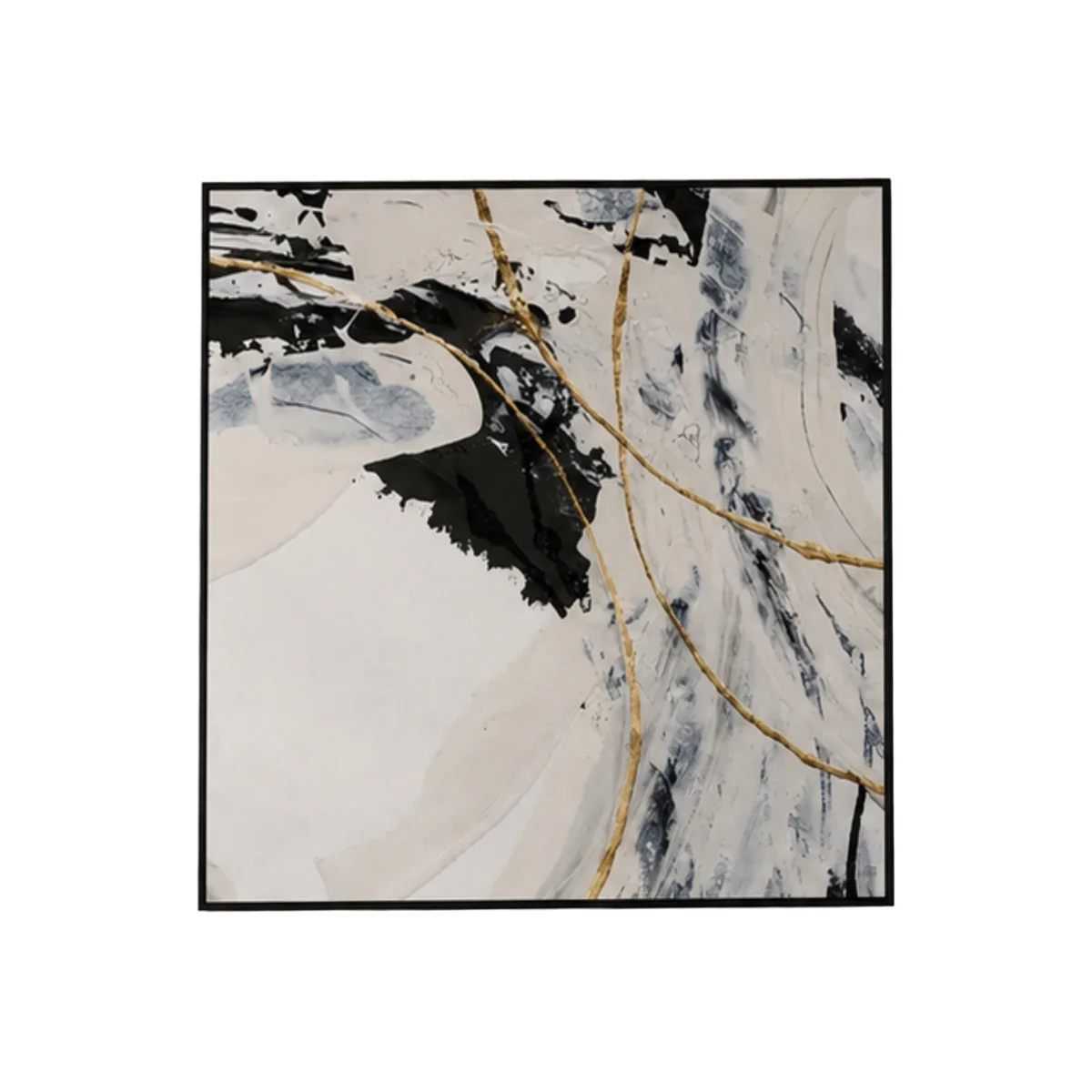 Gold and Cream 1 Square Framed Velvet Canvas - Home Accessories - In Time for Christmas – image 1