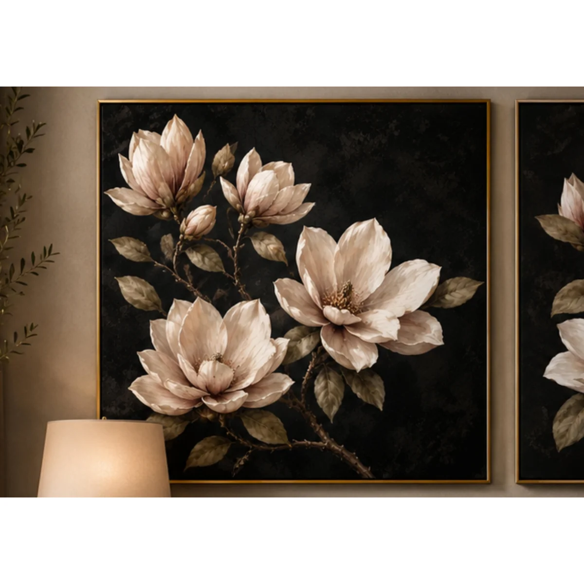 Deep Magnolia 1 Square Framed Velvet Canvas - Home Accessories - In Time for Christmas – image 2