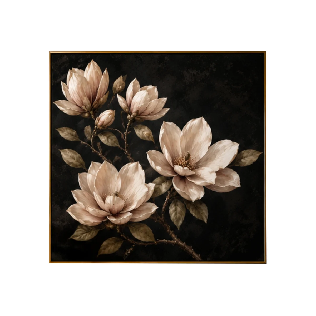 Deep Magnolia 1 Square Framed Velvet Canvas - Home Accessories - In Time for Christmas – image 1
