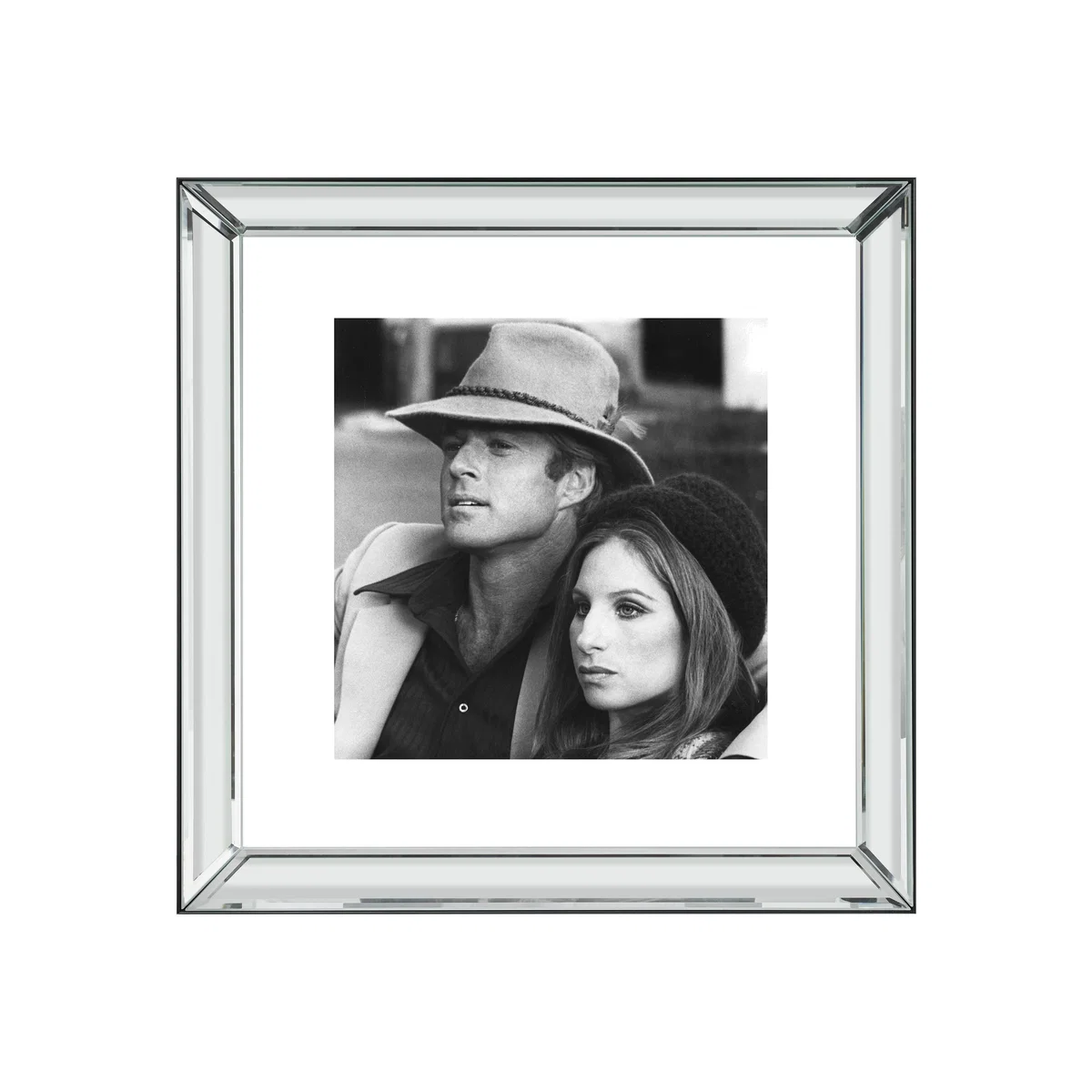 Robert Redford and Barbara Streisand Mirrored Frame Wall Art