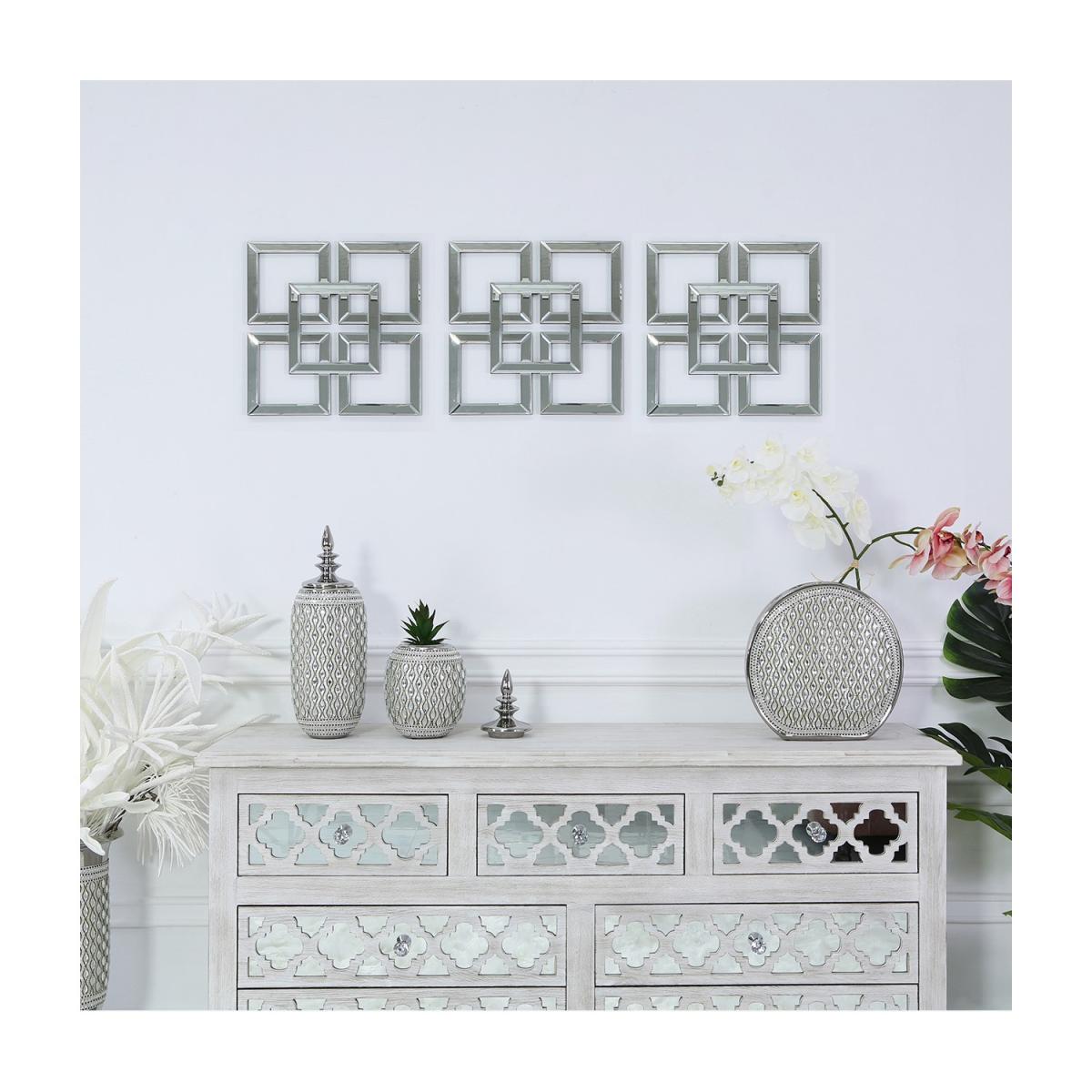 Geometric Mirrored Wall Dcor Set of 3 - Aurora Boutique – image 2