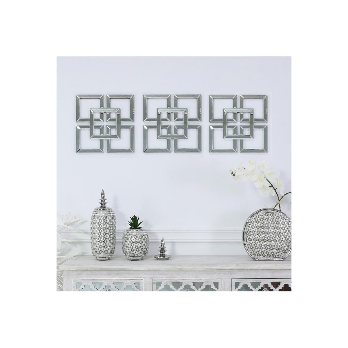 Geometric Mirrored Wall Dcor Set of 3 - Aurora Boutique – image 1