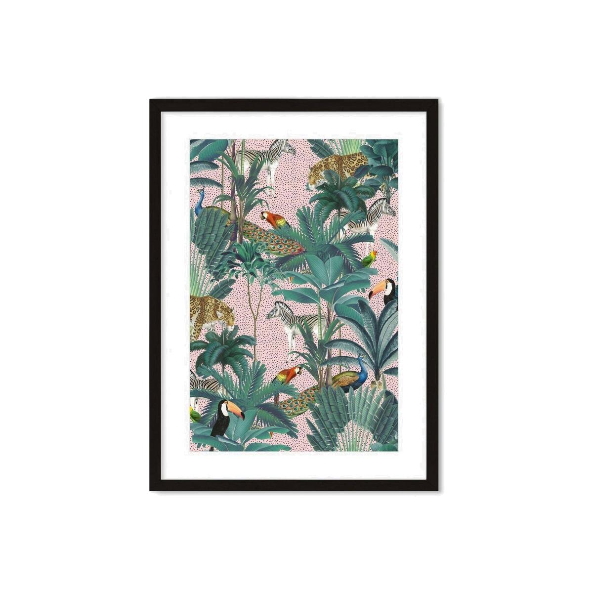 Tropical Wall Art Wood Framed Print - Abstract House