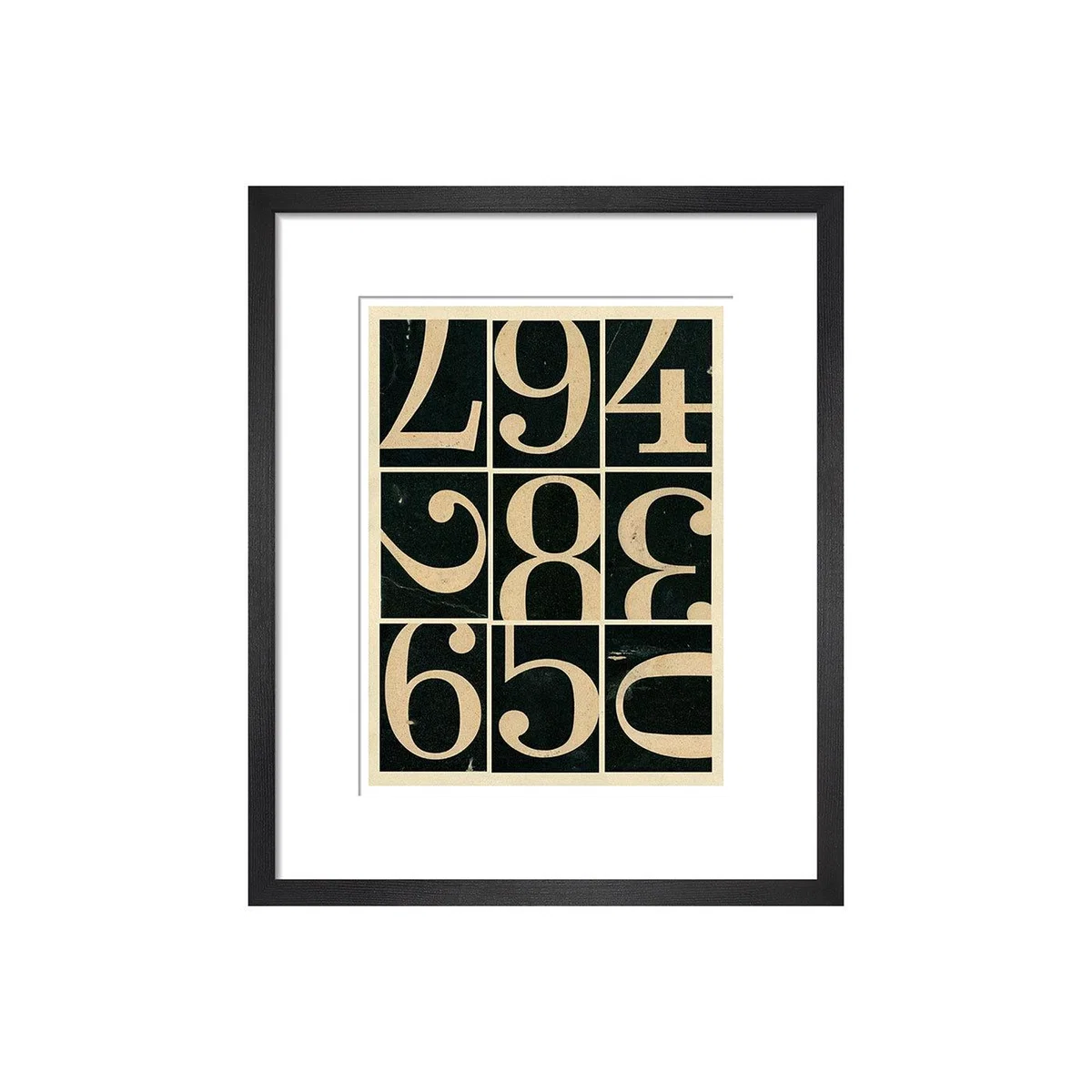 KING & MCGAW Old School Number Cards Framed Print 42 x 35cm – image 2