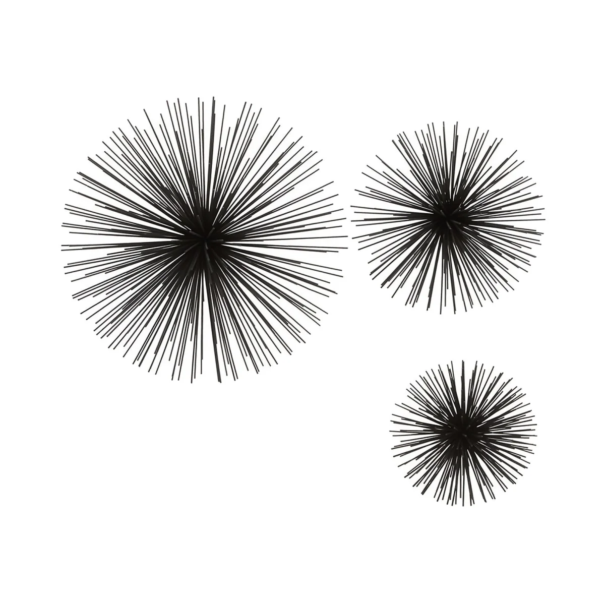 Mirano Set of 3 Black Starburst Wall Art