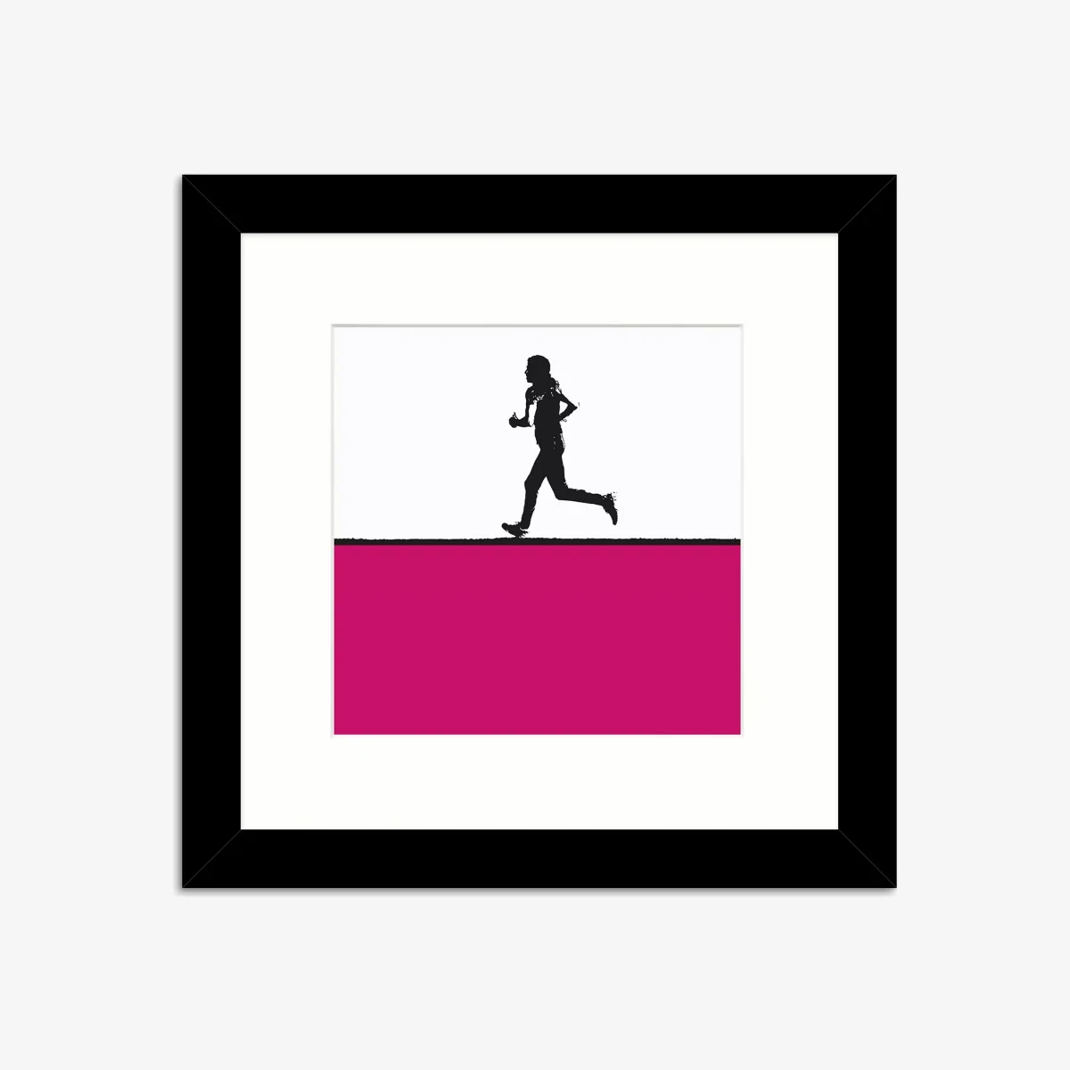 Jacky Al-Samarraie - Running Framed Print, 33.5 x 33.5cm, Pink/Multi