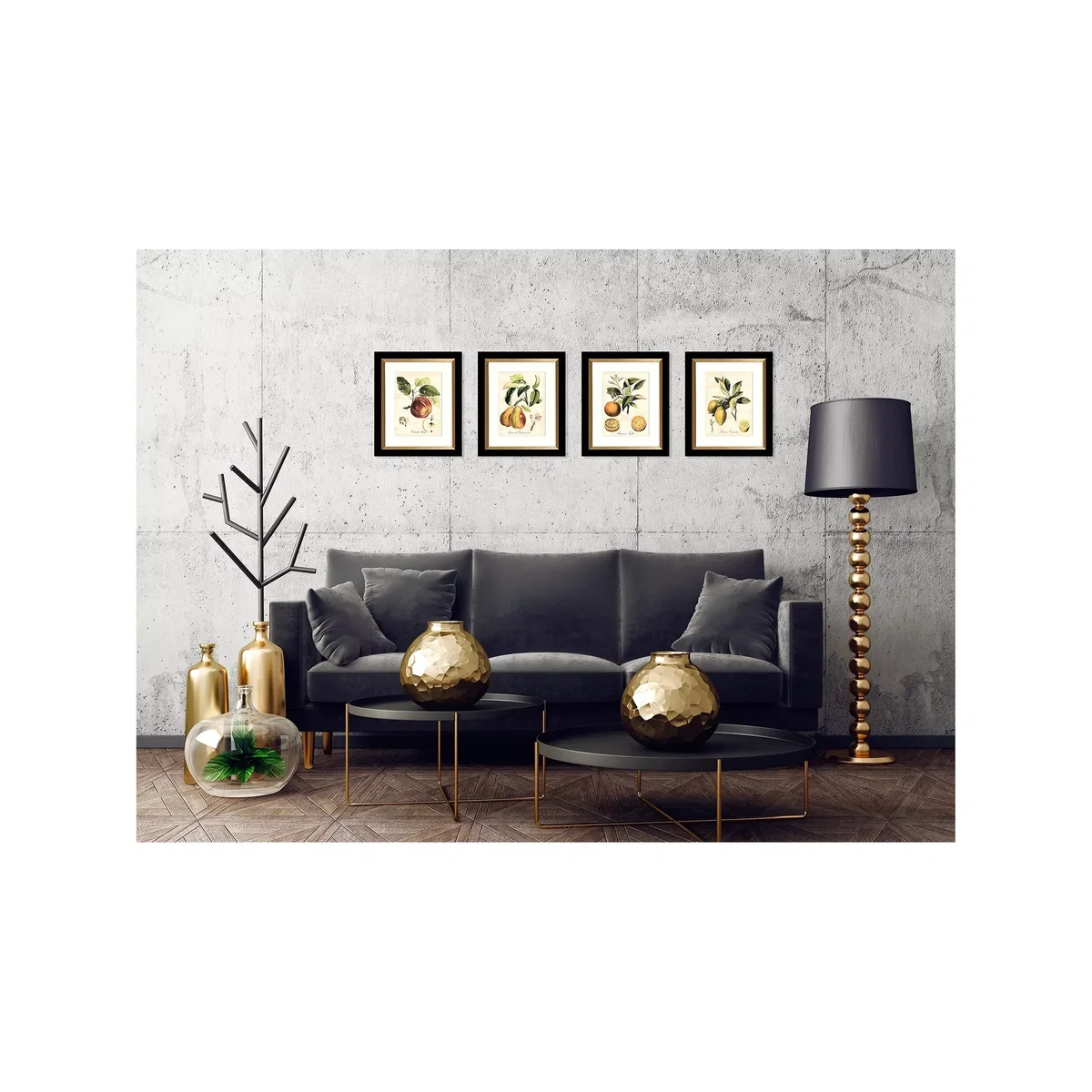Tuscan Fruit - Framed Prints & Mounts, Set of 4, 36.5 x 30.5cm, Orange/Multi – image 6