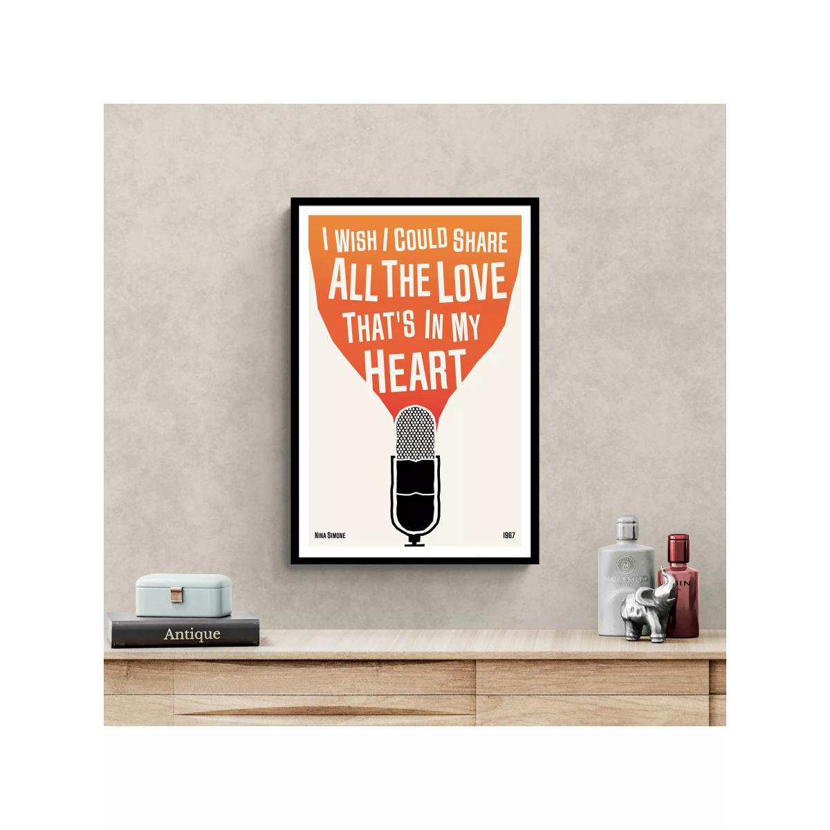 John Lewis Dalston 606 'Nina Simone' Microphone Framed Print, 62 x 42cm, Multi – image 2