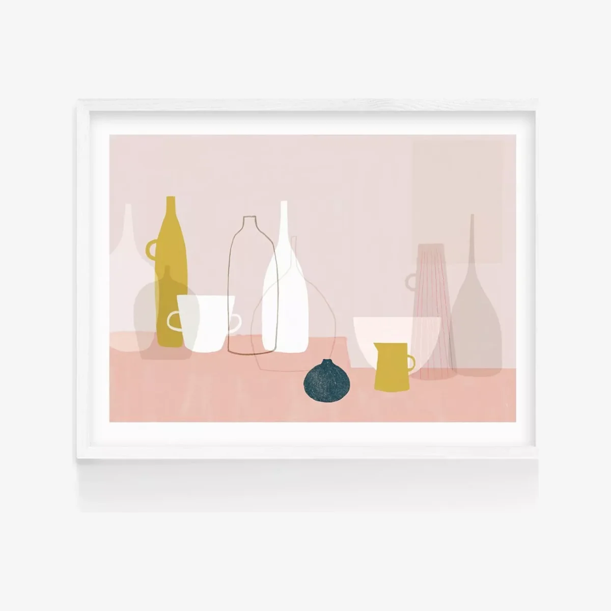 EAST END PRINTS Francesca Iannaccone 'Yellow and Pink Still Life' Framed Print – image 1