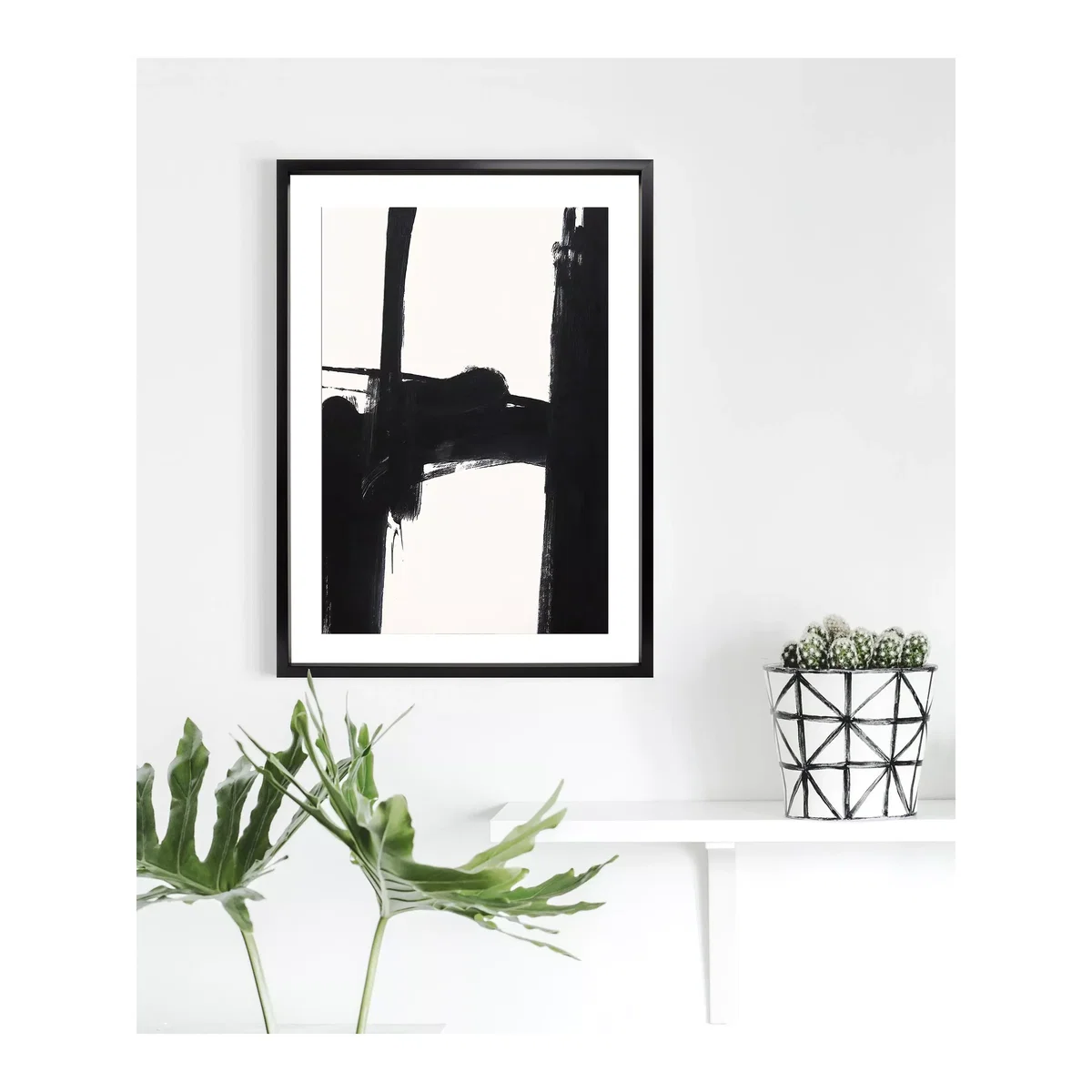 Nero 3 - Framed Print & Mount, 76 x 56cm, Black – image 4