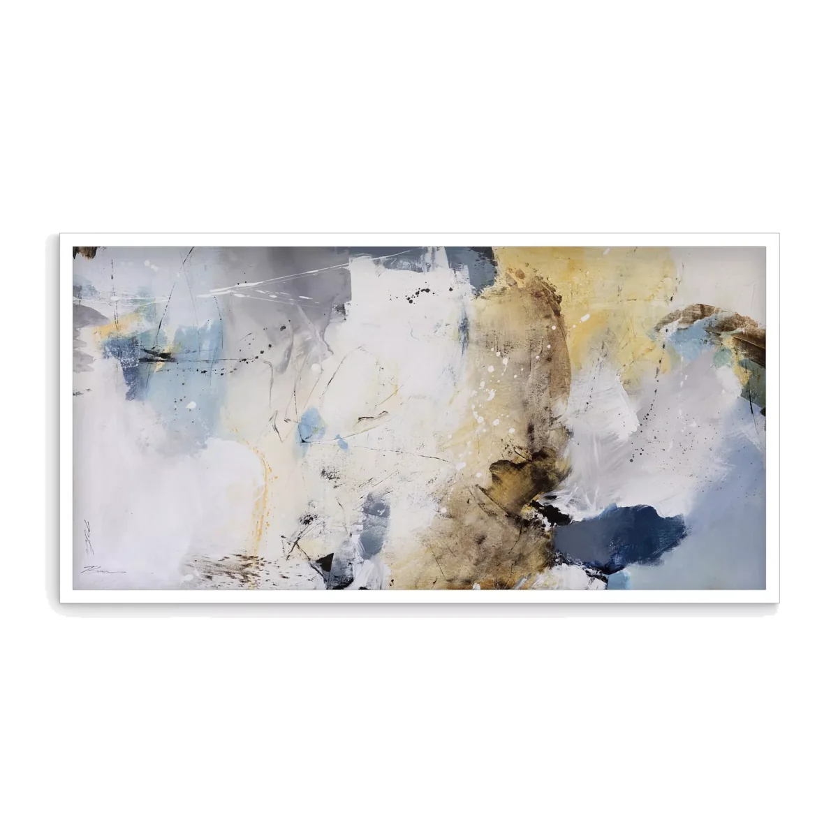 Natasha Barnes - 'Wind Beneath Your Wings' Framed Canvas Print, 64 x 124cm, Yellow/Blue – image 1