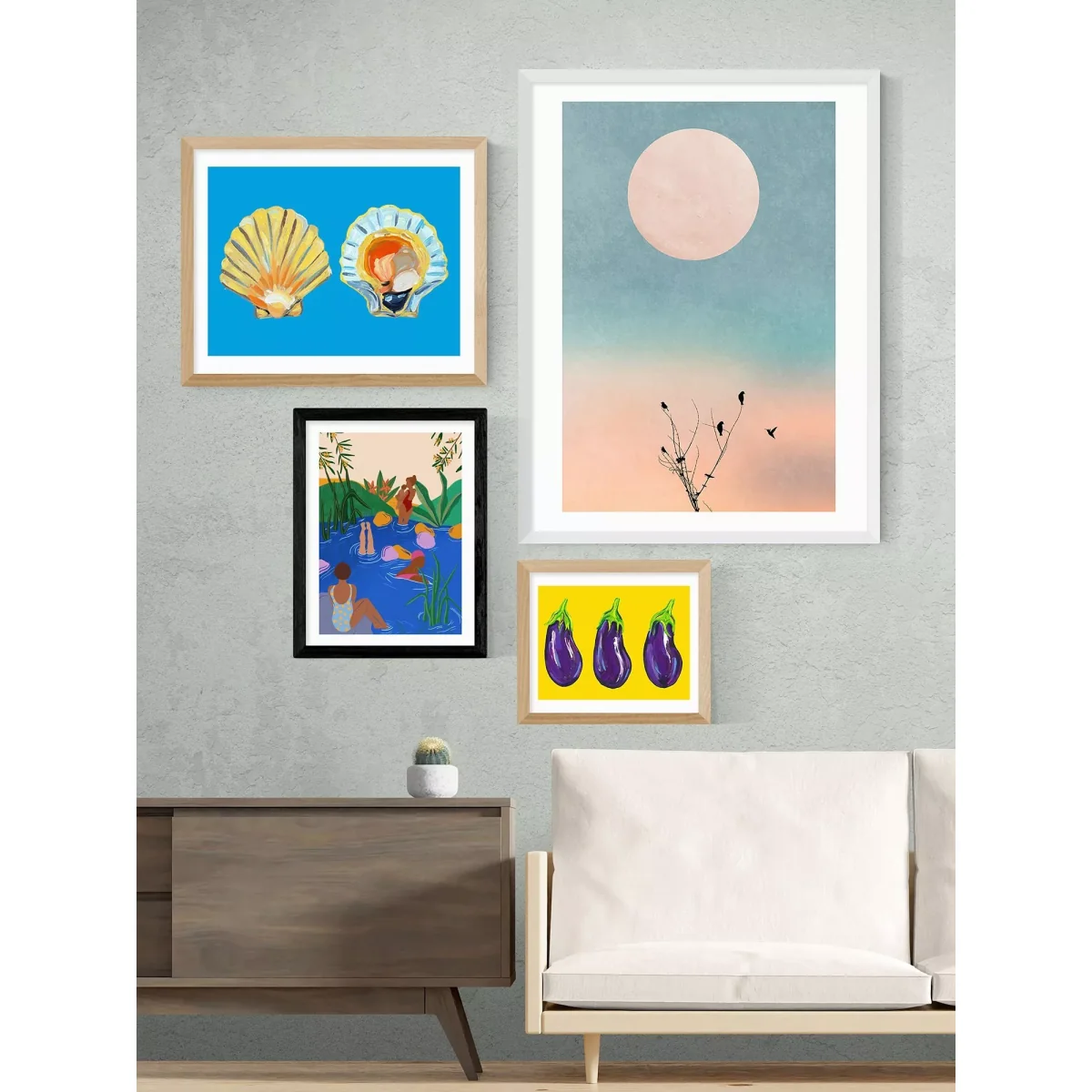 EAST END PRINTS Sifa Mustafa 'Wild Swimming' Framed Print – image 2