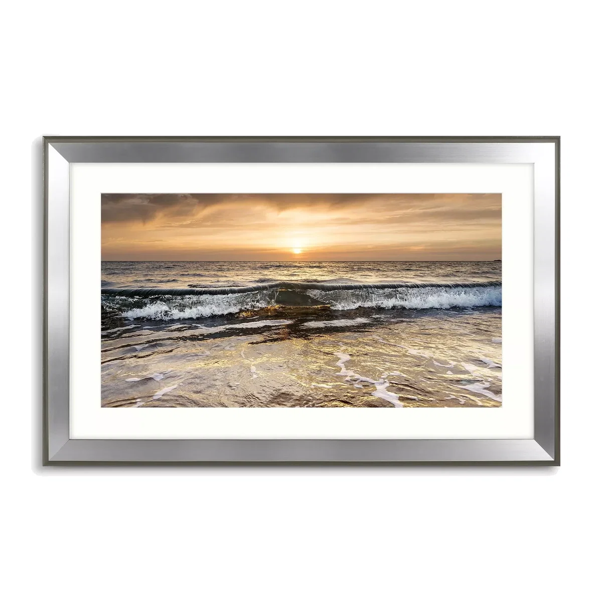 Mike Shepherd - 'Setting Sun' Framed Print & Mount, 71.5 x 110.5cm, Yellow/Multi – image 1