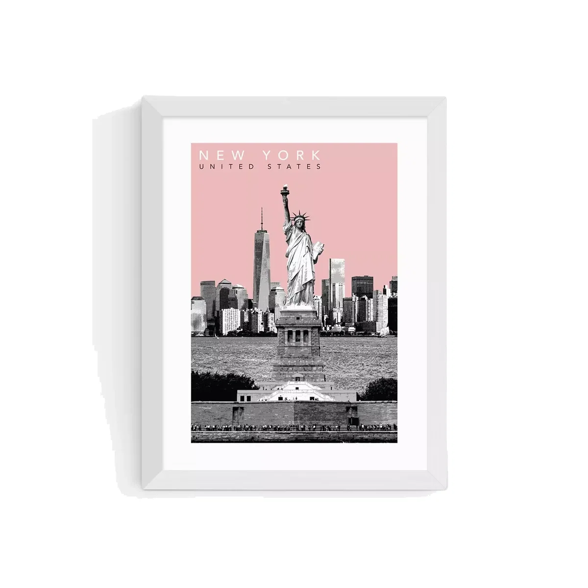 EAST END PRINTS Becks Norf Design 'New York Pink' Framed Print – image 1