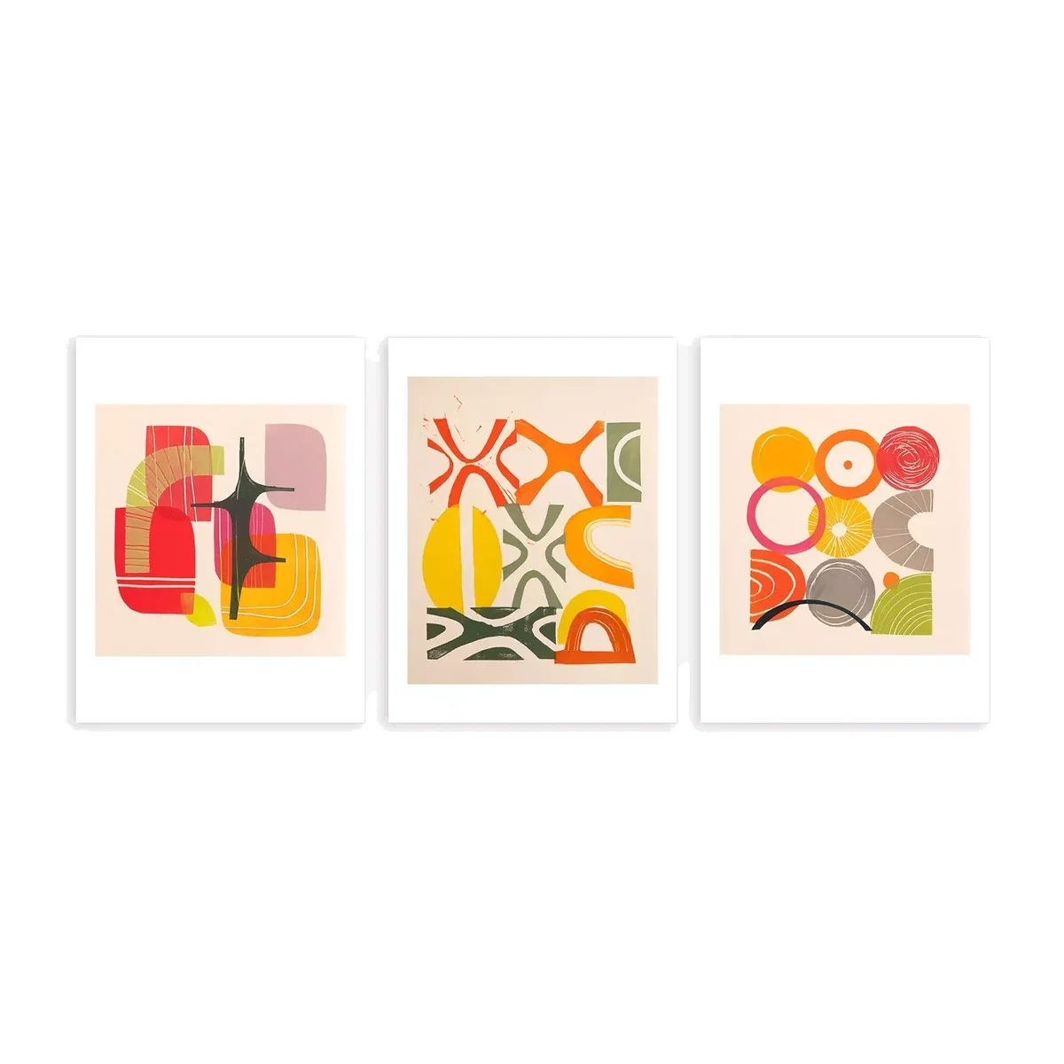 John Lewis ANYDAY Fiona Howard Abstract Unframed Print, Set of 3, 40 x 30cm, Multi