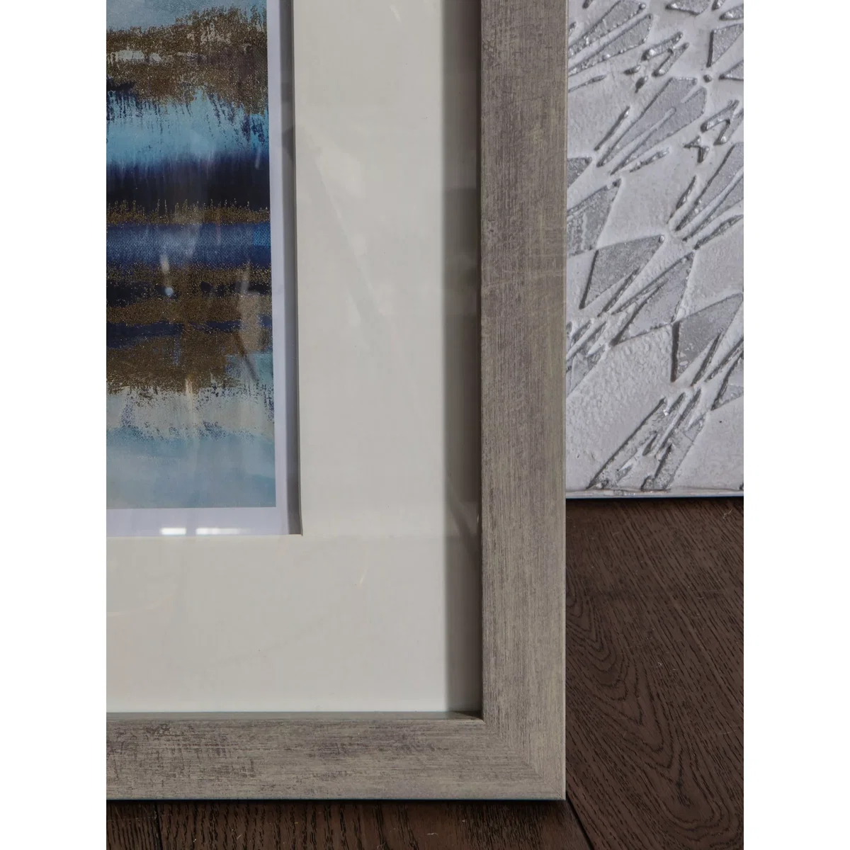 Aqua - Abstract Sea Framed Print & Mount, Set of 2, 56 x 56cm, Blue – image 3