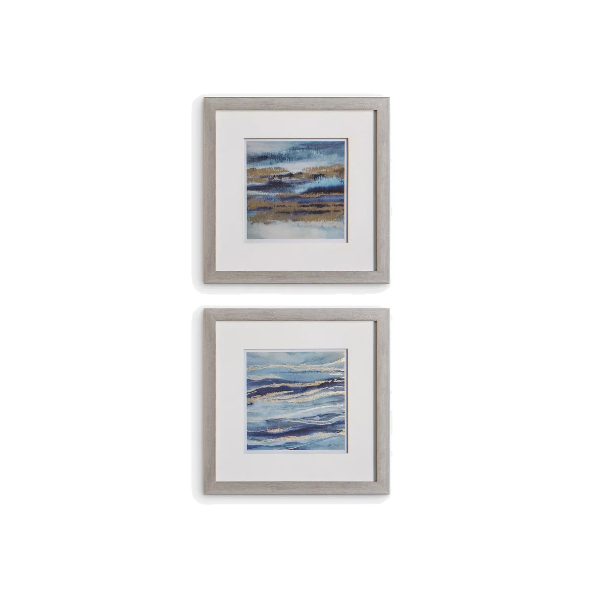 Aqua - Abstract Sea Framed Print & Mount, Set of 2, 56 x 56cm, Blue – image 1