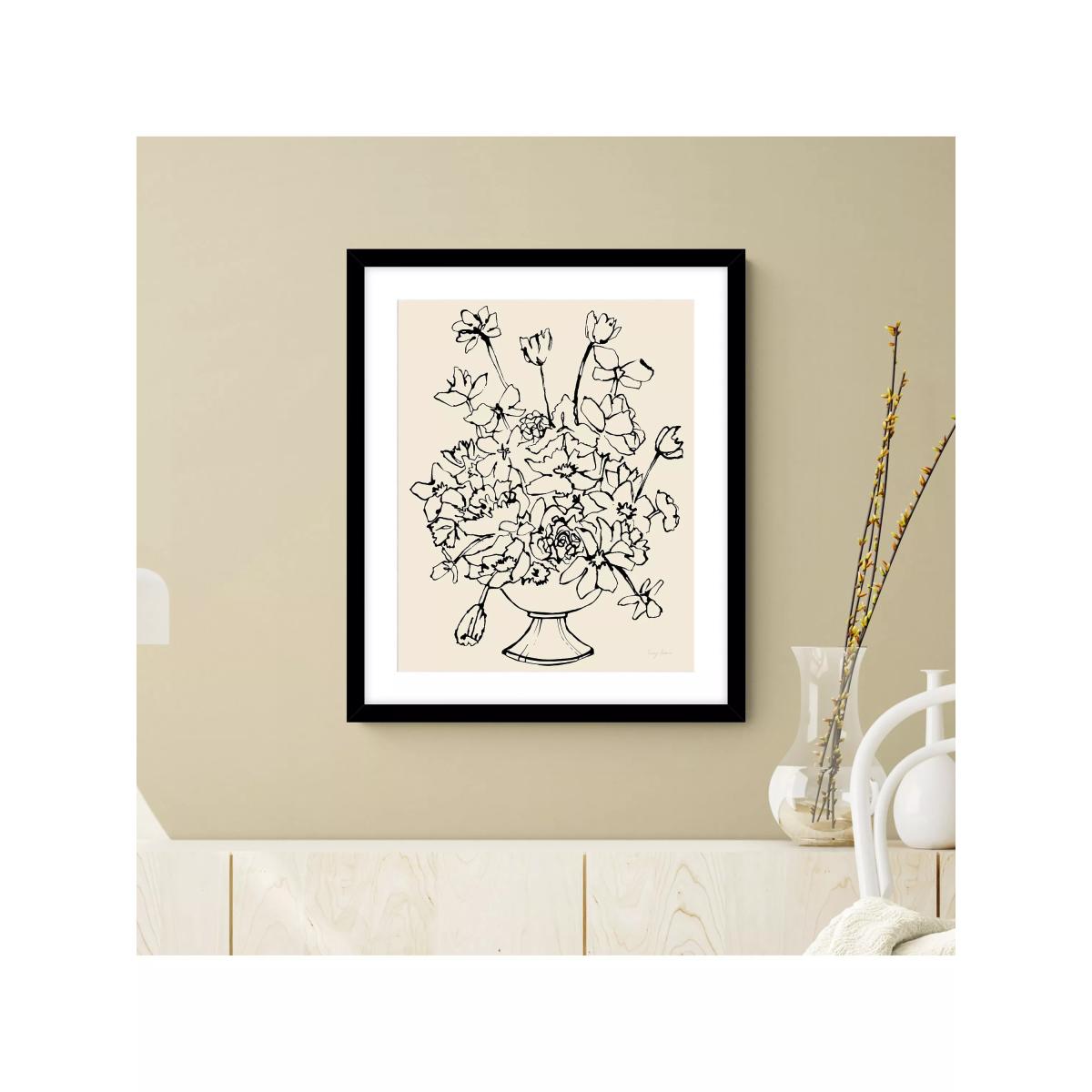 John Lewis Lucy Deaner 'Flowers in a Pedastal Vase' Framed Print & Mount, 63.5 x 53.5cm, Black – image 2