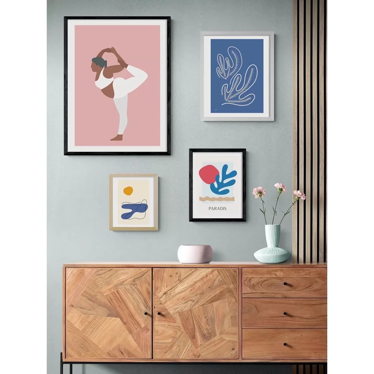 EAST END PRINTS Rocket Jack 'Yoga at 12 O'Clock' Framed Print – image 2