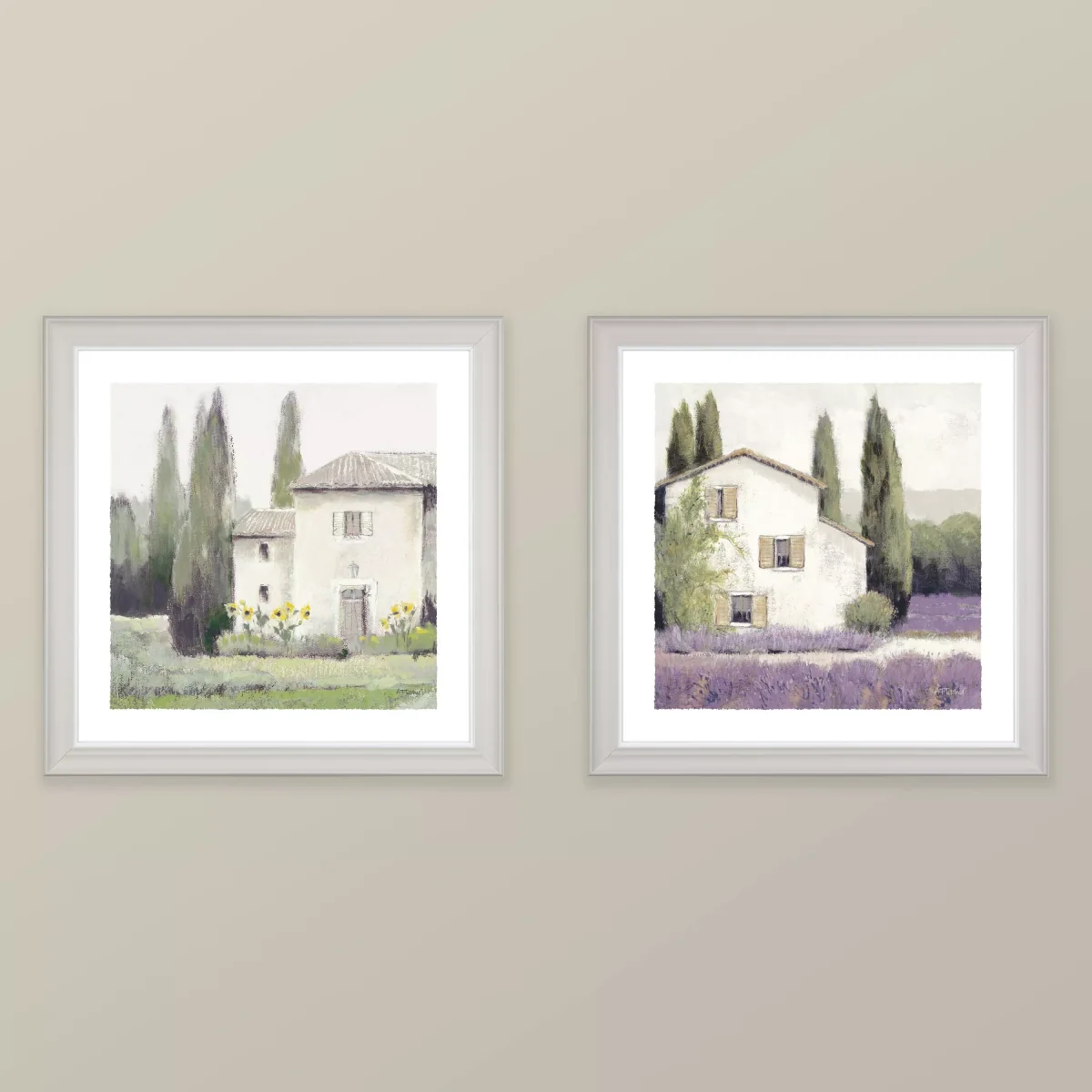 Adelene Fletcher - Lavender Cottage Framed Print & Mount, 38 x 38cm – image 2