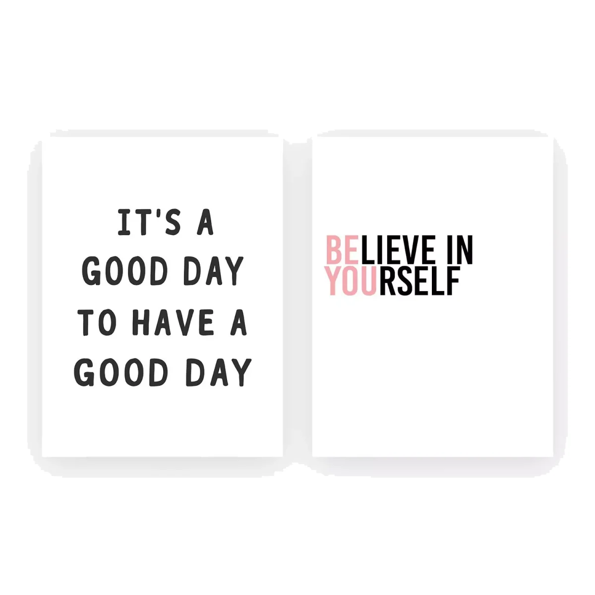 EAST END PRINTS Sisi and Seb 'Good Day' & Colour TV 'Believe In Yourself' Unframed Prints, Set of 2, 40 x 30cm, Black/White – image 1