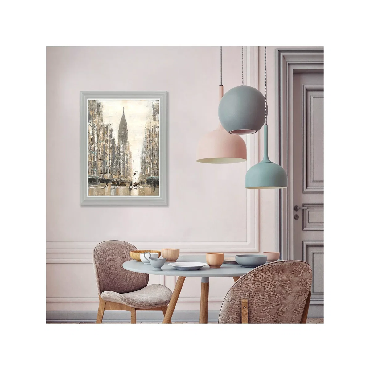 Jon Barker - Chrysler Building New York Street 2 Framed Print, 91 x 71cm, Grey/Multi – image 2