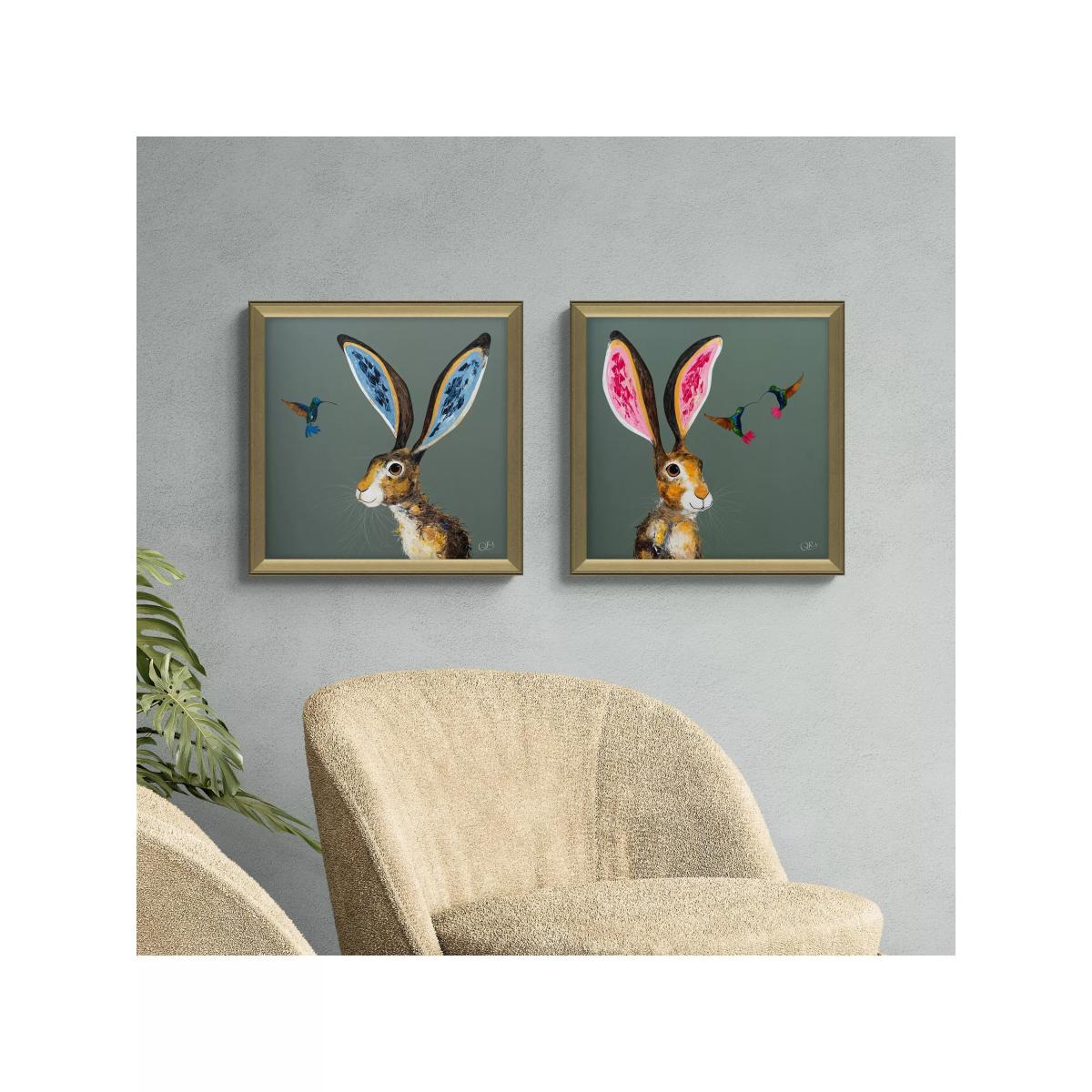 John Lewis Quinn Russell 'Luca Love' & 'Strawberry Shortcake' Framed Prints, Set of 2, 55 x 55cm, Green/Gold – image 2