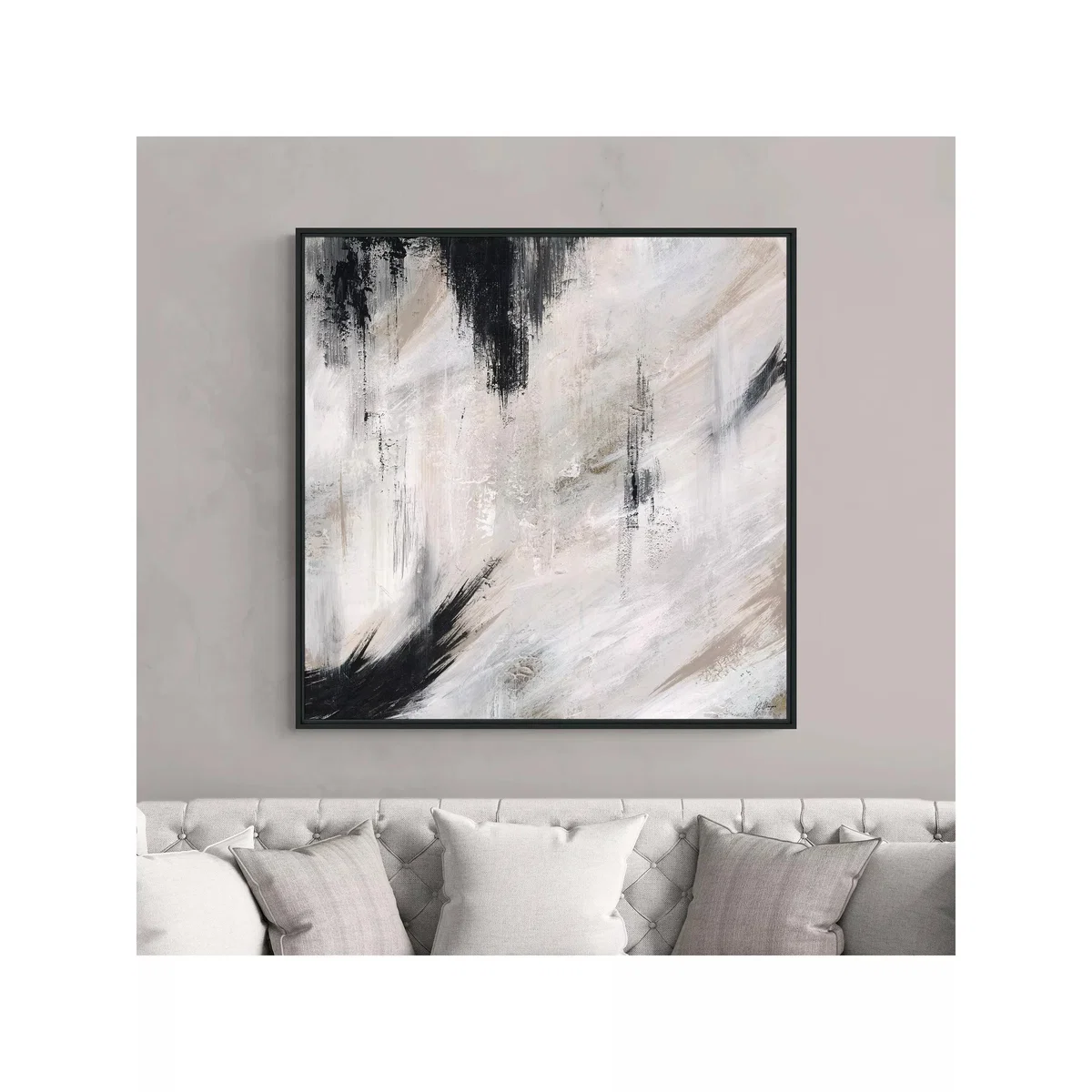 John Lewis Yharnna 'Halo Love' Framed Canvas Print, 104 x 104cm, Black – image 2