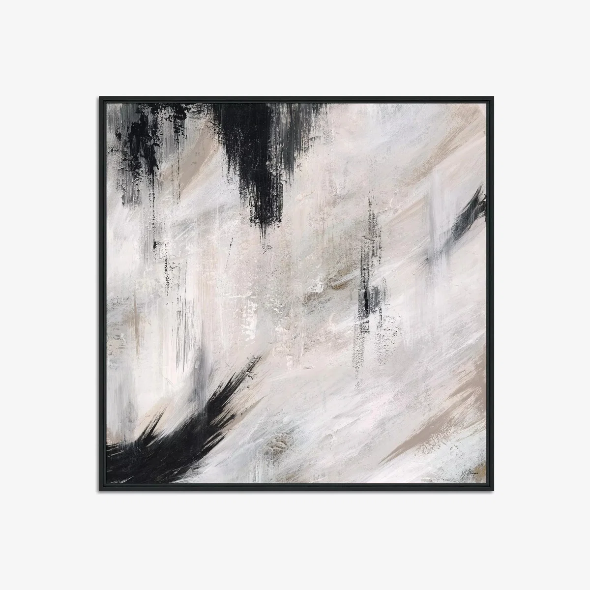 John Lewis Yharnna 'Halo Love' Framed Canvas Print, 104 x 104cm, Black – image 1