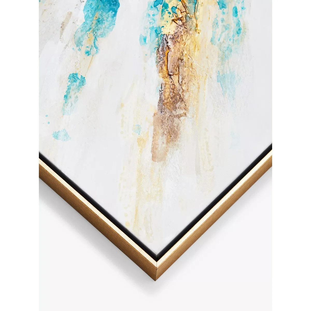 John Lewis 'Explode' Hand-Painted Framed Canvas, 130 x 150cm, Gold/Blue – image 3