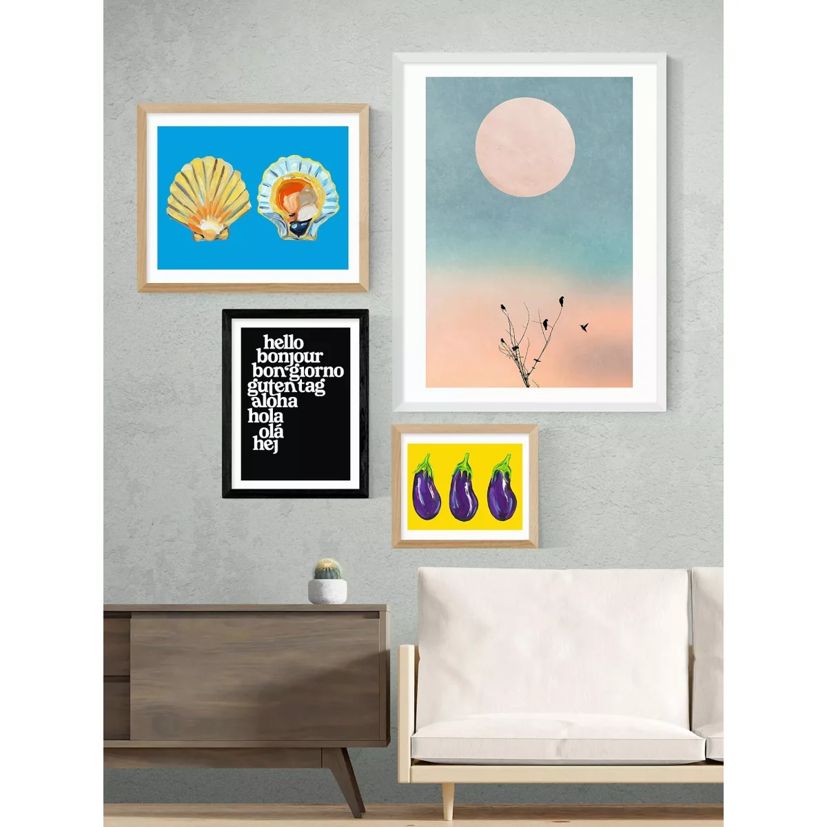 EAST END PRINTS Limbo and Ginger 'Hello World' Framed Print – image 2