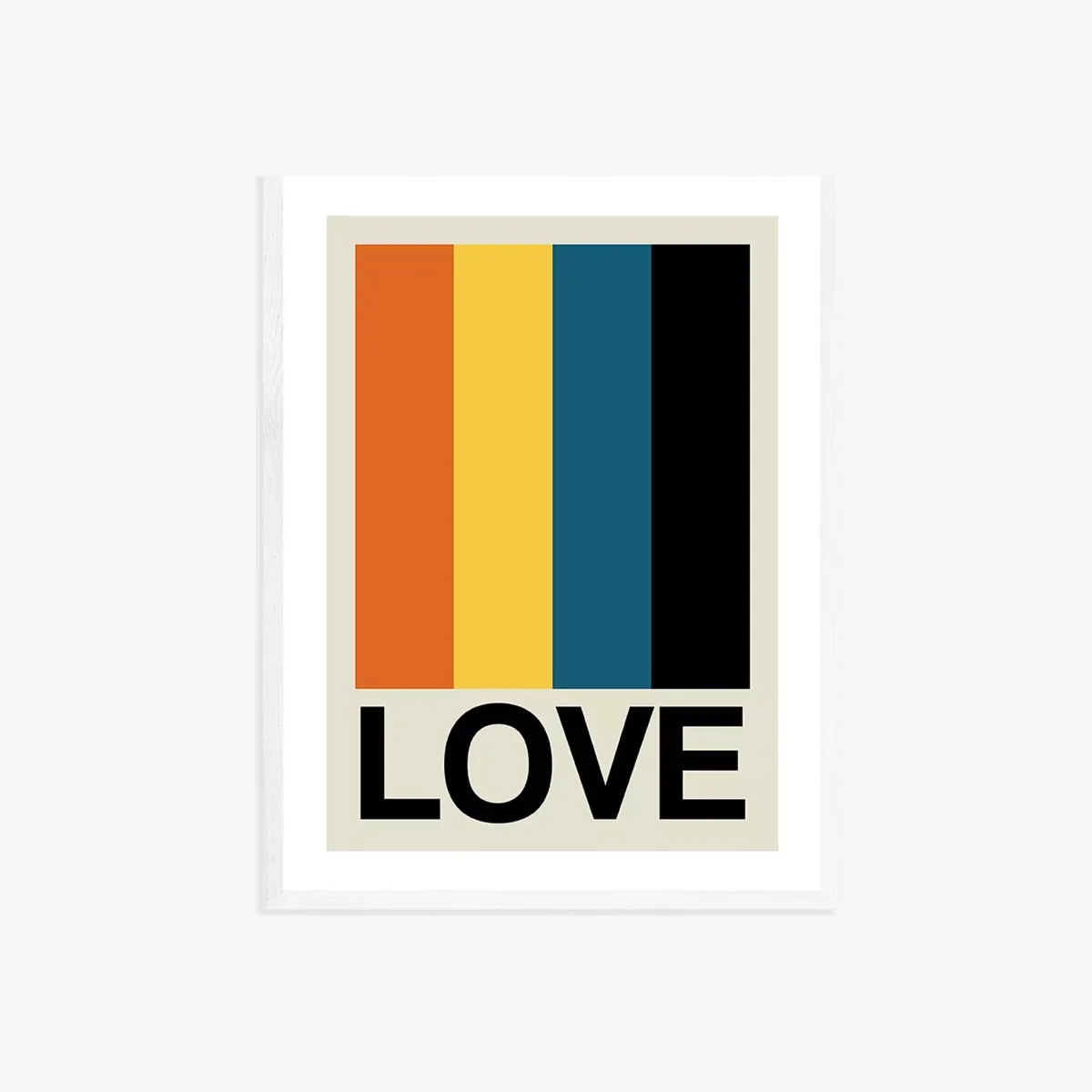 EAST END PRINTS Frances Collett 'Retro Stripe LOVE Sundaze' Framed Print