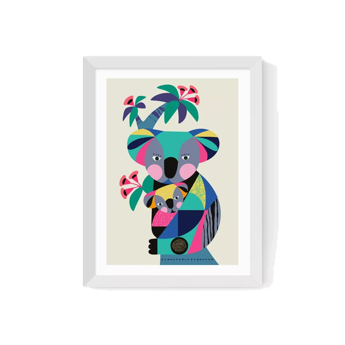 EAST END PRINTS Rachel Lee 'Baby Koala with Mum' Framed Print