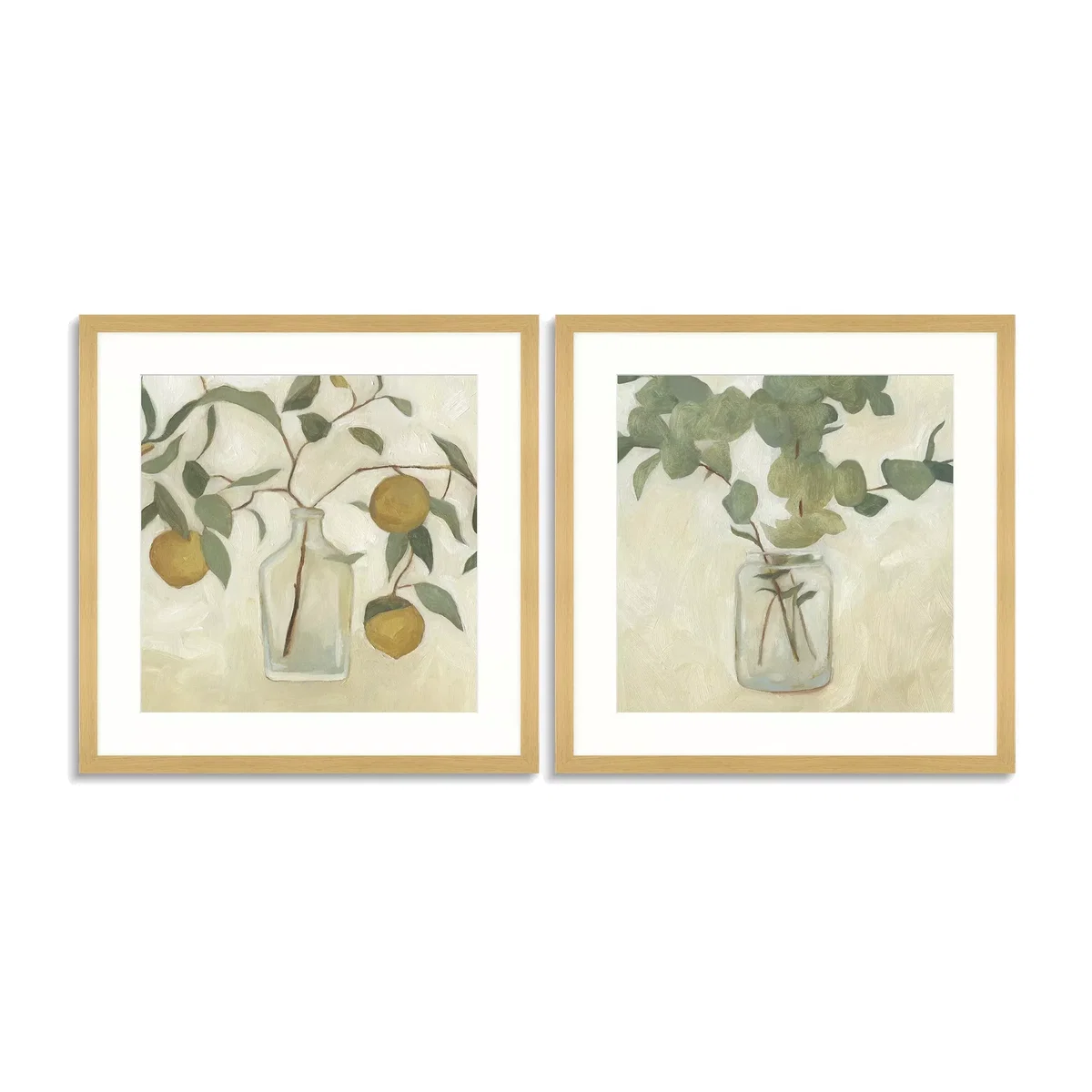 Emma Scarvey - 'Still Life II' Framed Print & Mount, Set of 2, 61.5 x 61.5cm, Green/Multi – image 1