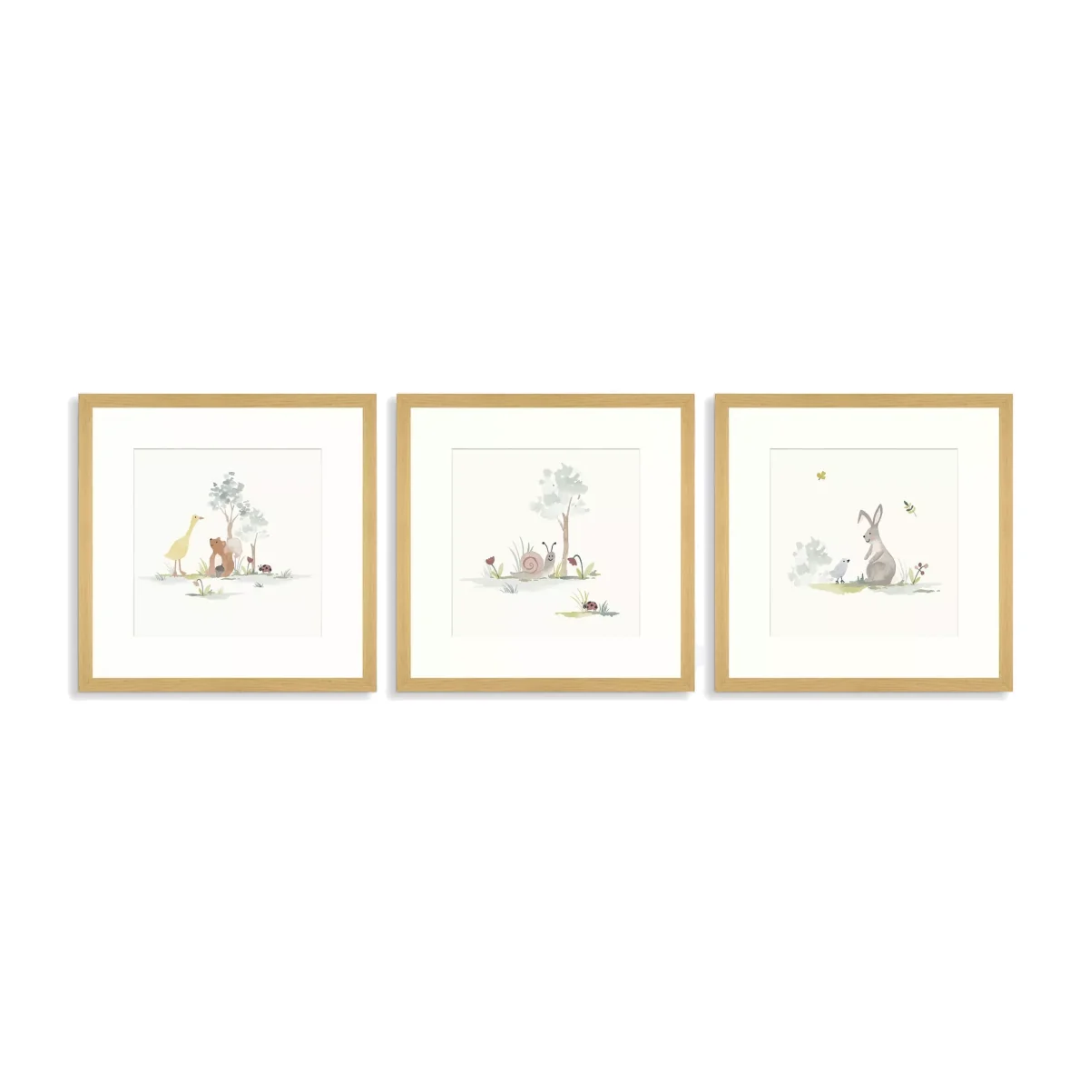 John Lewis Baby Little Animals Wall Art Gallery Set, Set of 3, 20 x 20cm – image 1