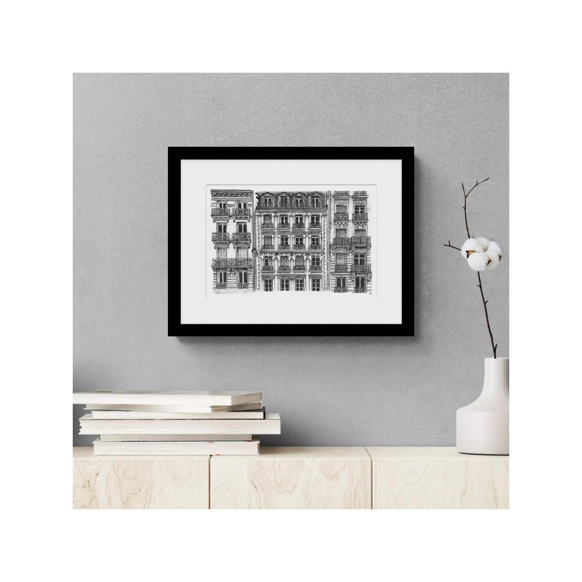 John Lewis Libby Bothway 'Fenêtres de Paris' Framed Print & Mount, 33.5 x 43.5cm, Black – image 2